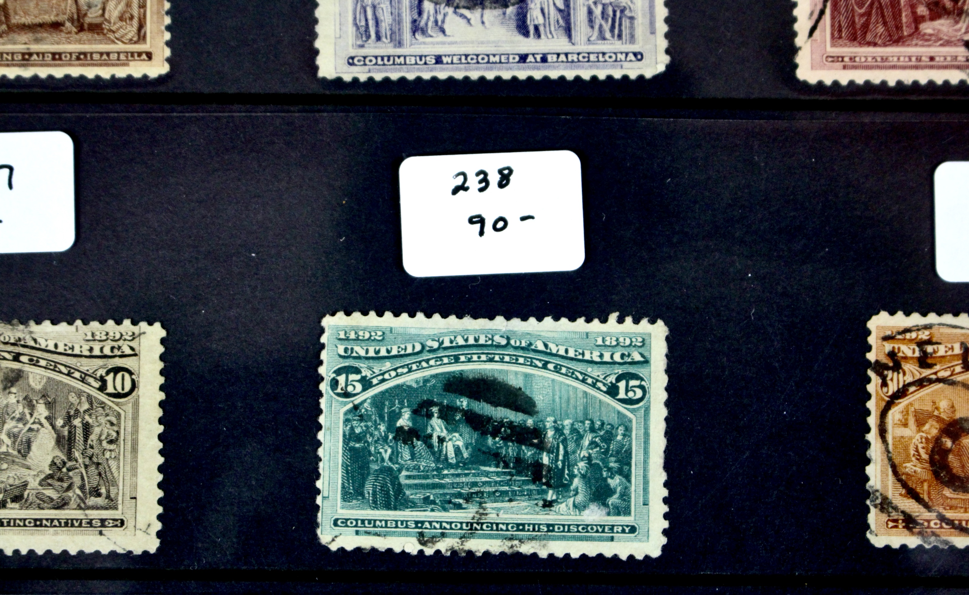 Fifteen Columbian and Trans-Mississippi Used Postage Stamps, 1890s