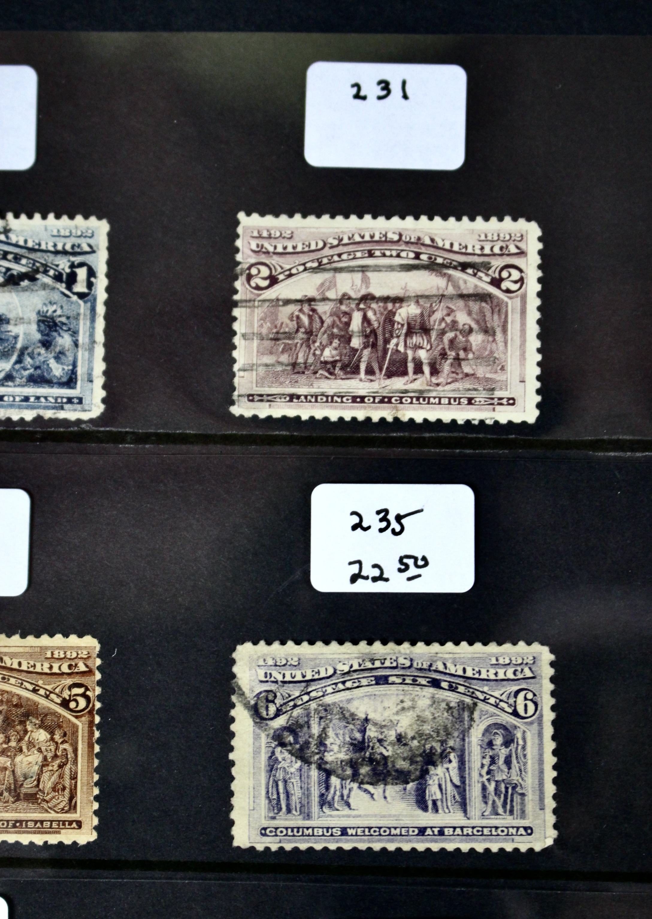 Fifteen Columbian and Trans-Mississippi Used Postage Stamps, 1890s