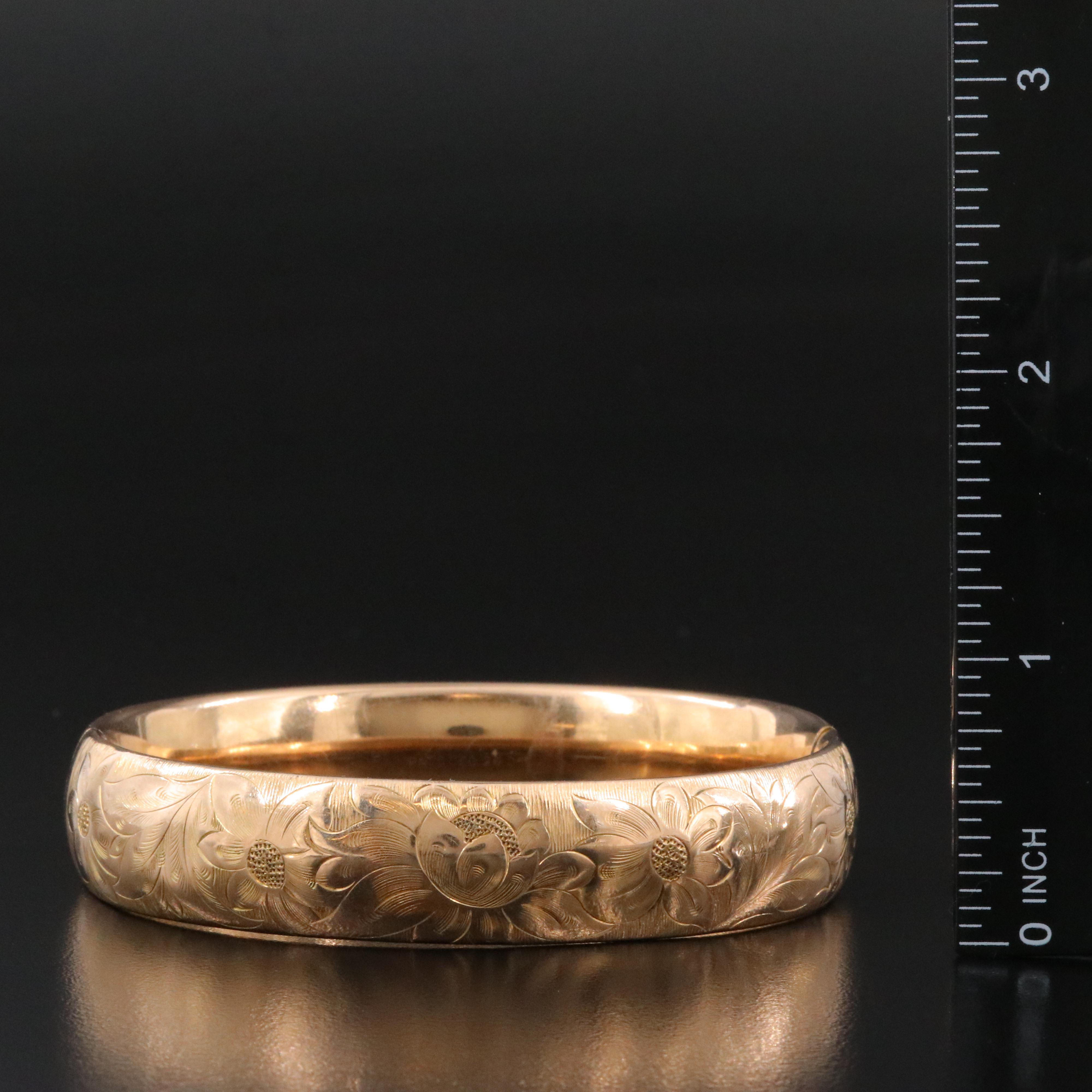 Early 1900s Briggs Bates & Bacon Co. Engraved Floral Bracelet