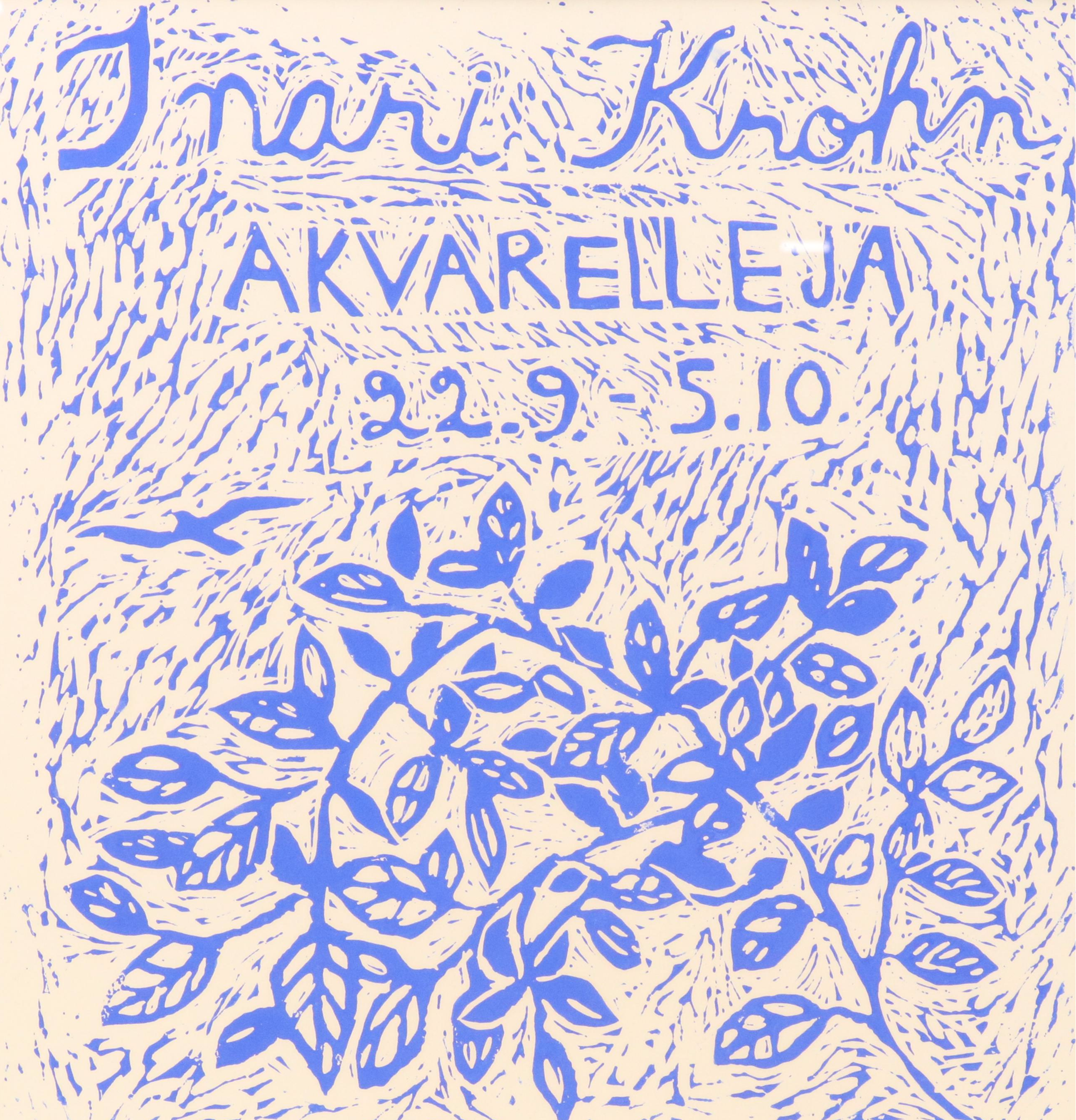 Woodcut Exhibition Poster After Inari Krohn for Galerie Artek