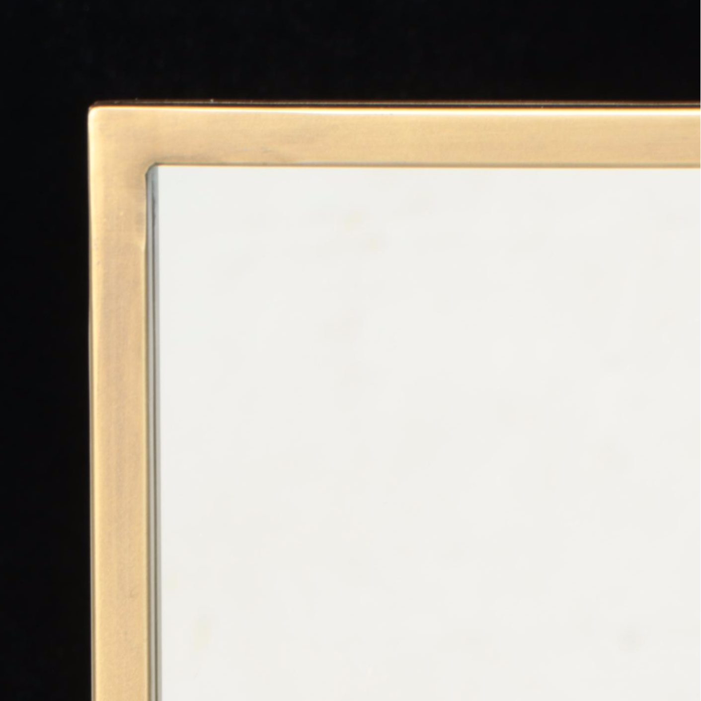 Contemporary Brushed Gold Tone Metal Framed Vanity Mirror