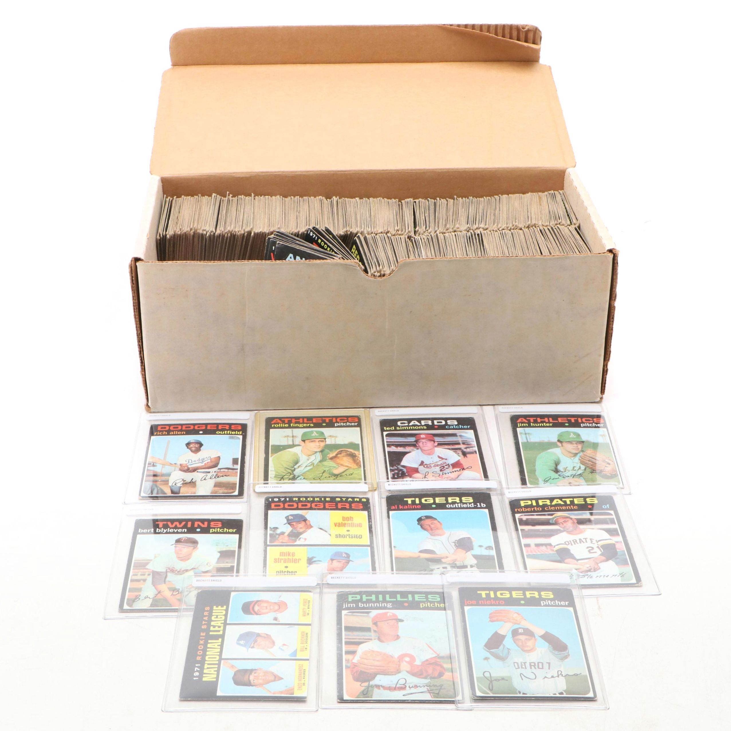 1971 Topps Baseball Cards Featuring Roberto Clemente, Al Kaline, and More