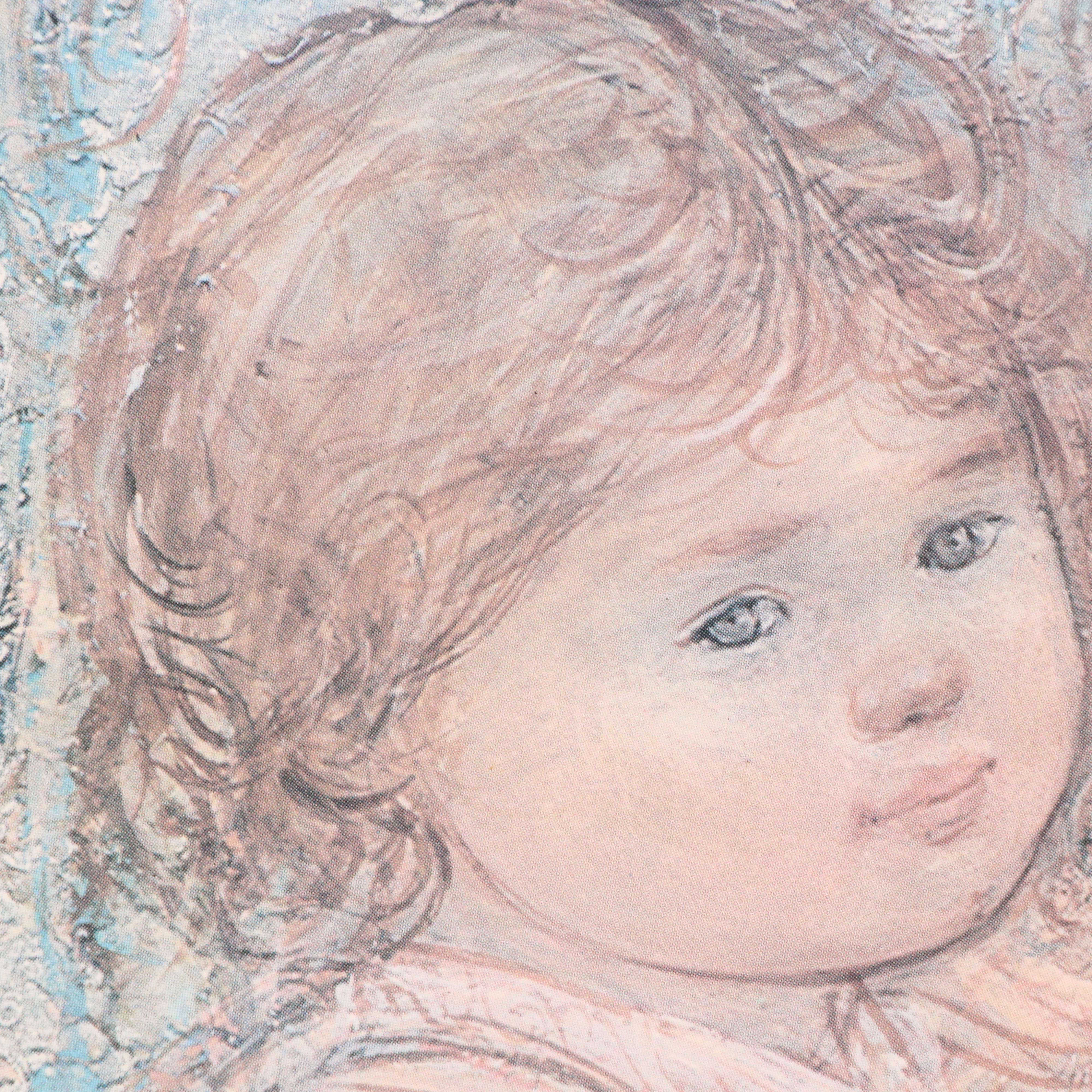 Edna Hibel Offset Lithograph Exhibition Poster "Mother and Child," 1979