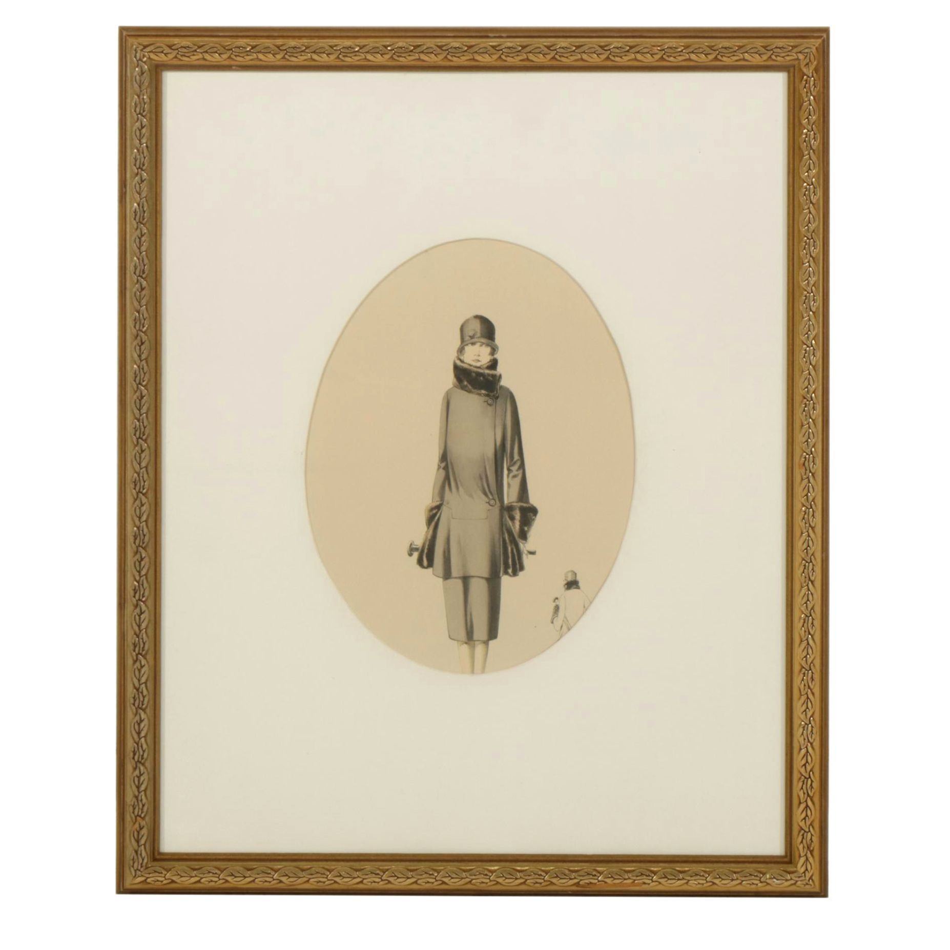 French Fashion Look Hand-Colored Lithograph from "Beaux-Arts des Modes", 1920s