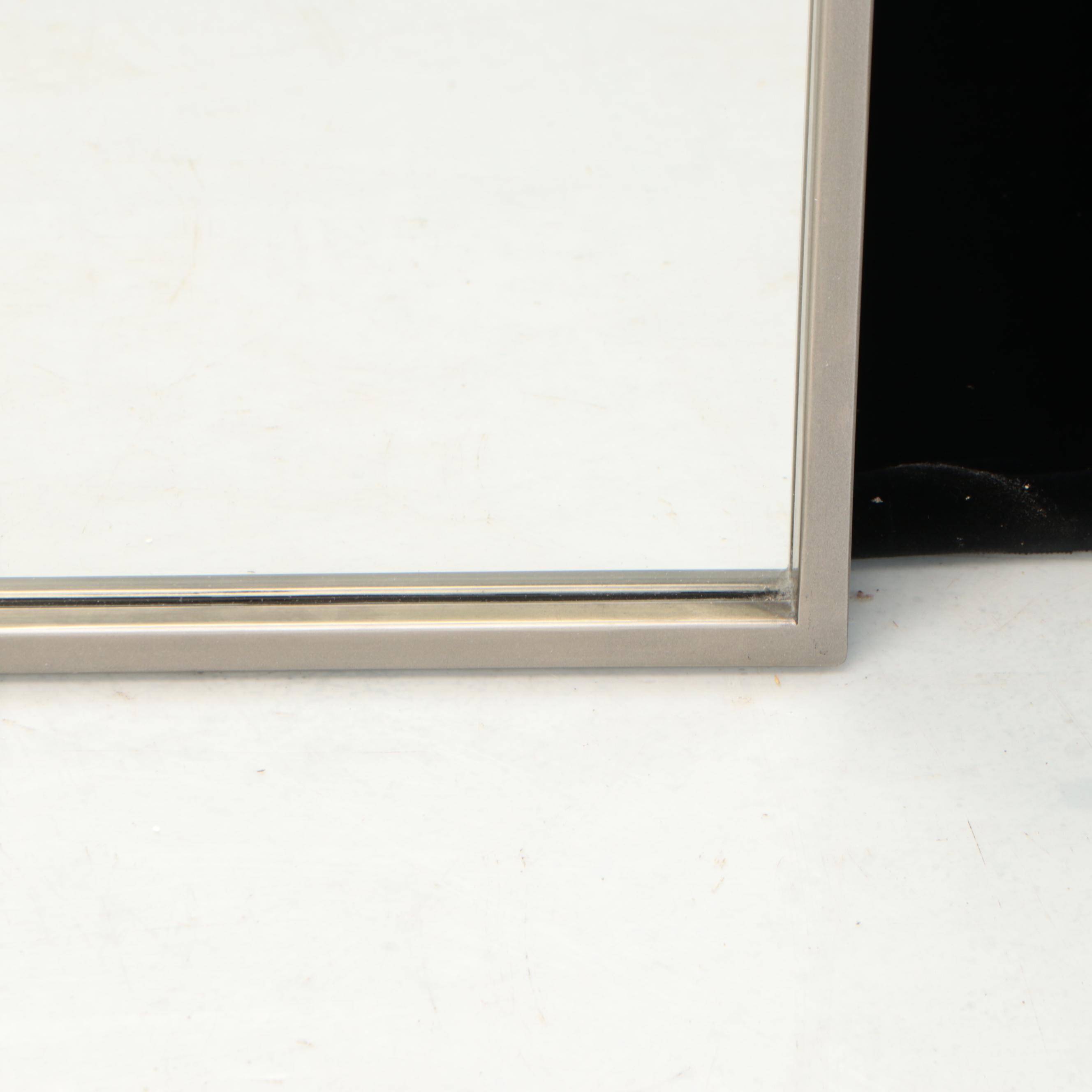 Contemporary Brushed Metal Framed Vanity Mirror