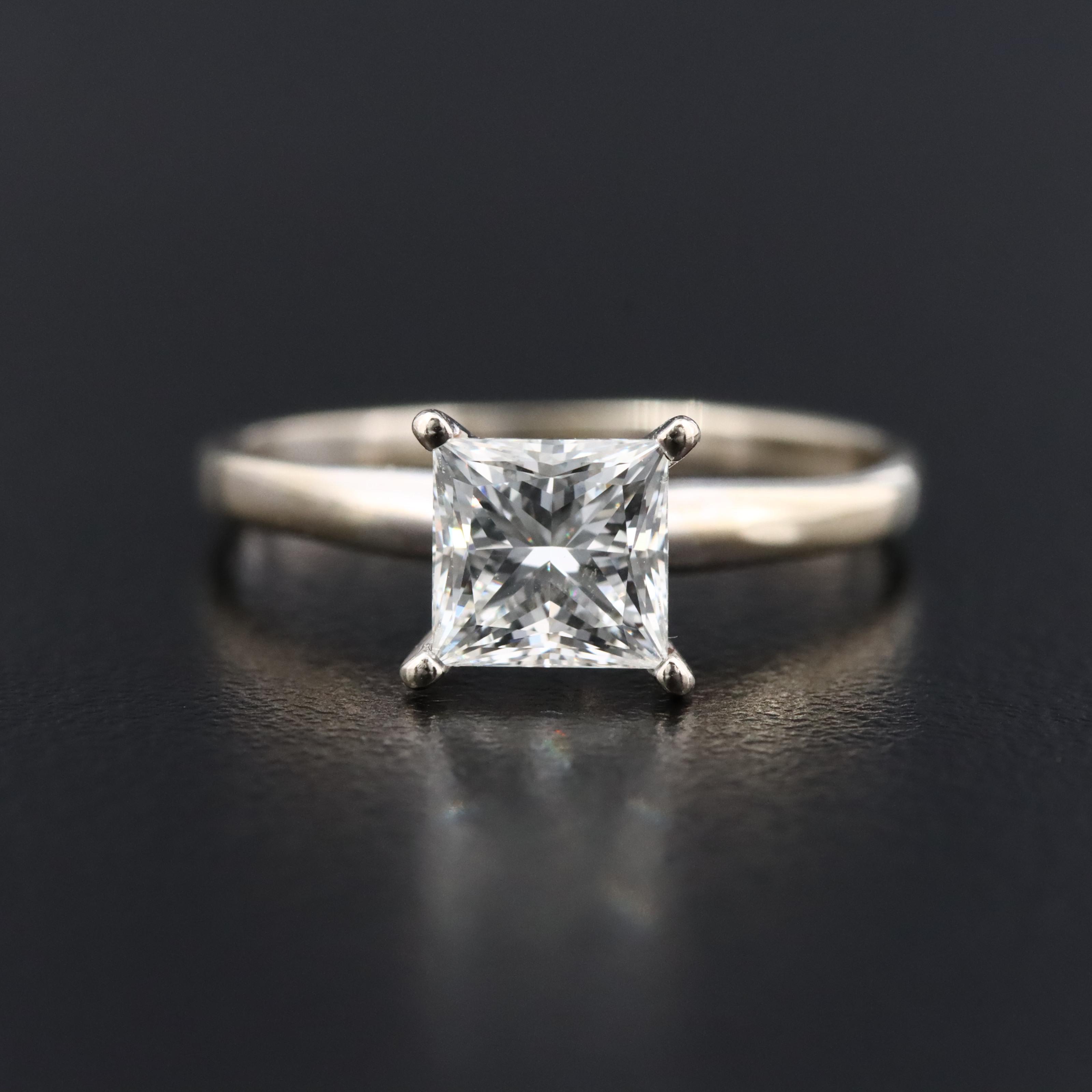 14K 1.04 CT Diamond Solitaire Ring with Online GIA Report