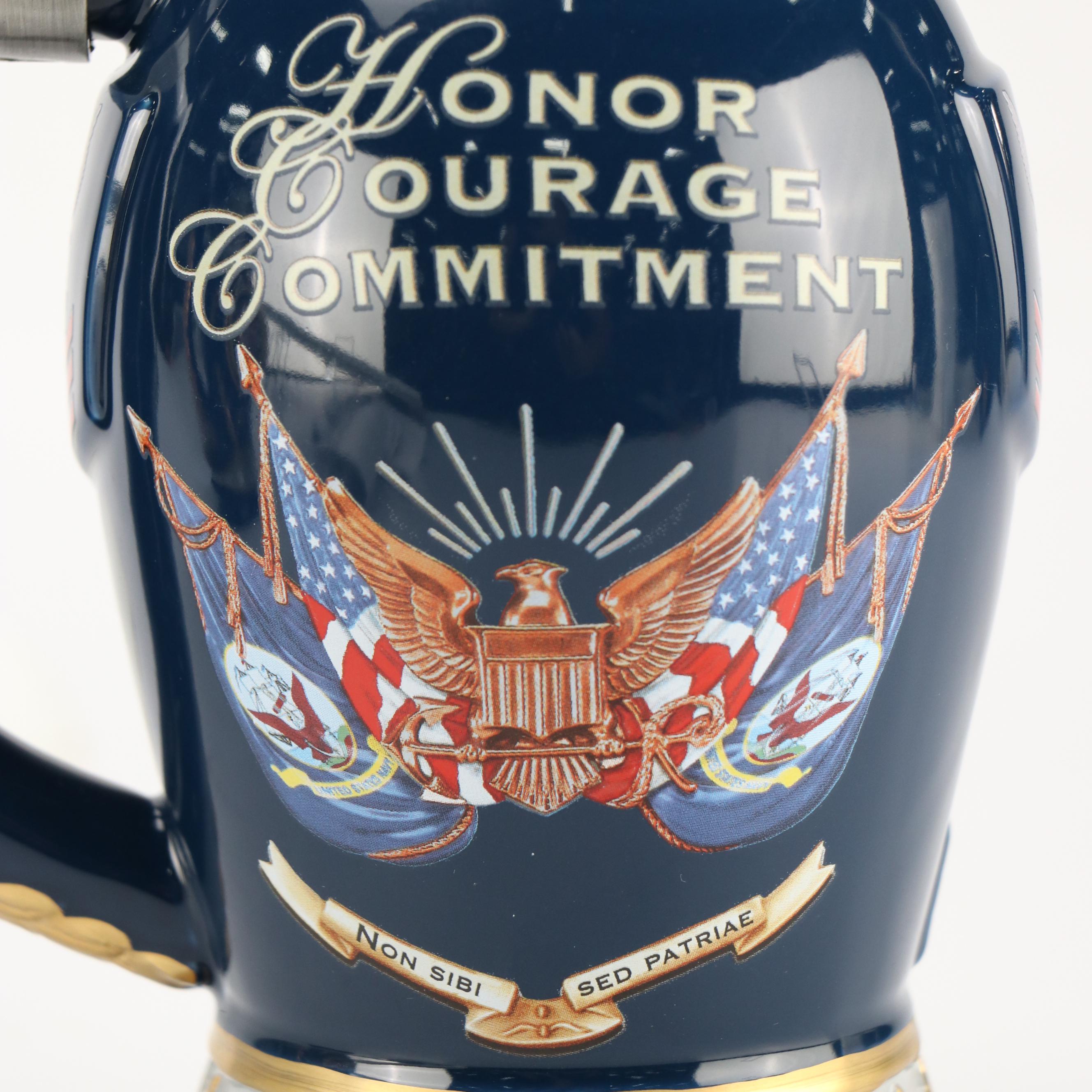 The Bradford Exchange "Navy Values" and "USMC Values" Ceramic Beer Steins