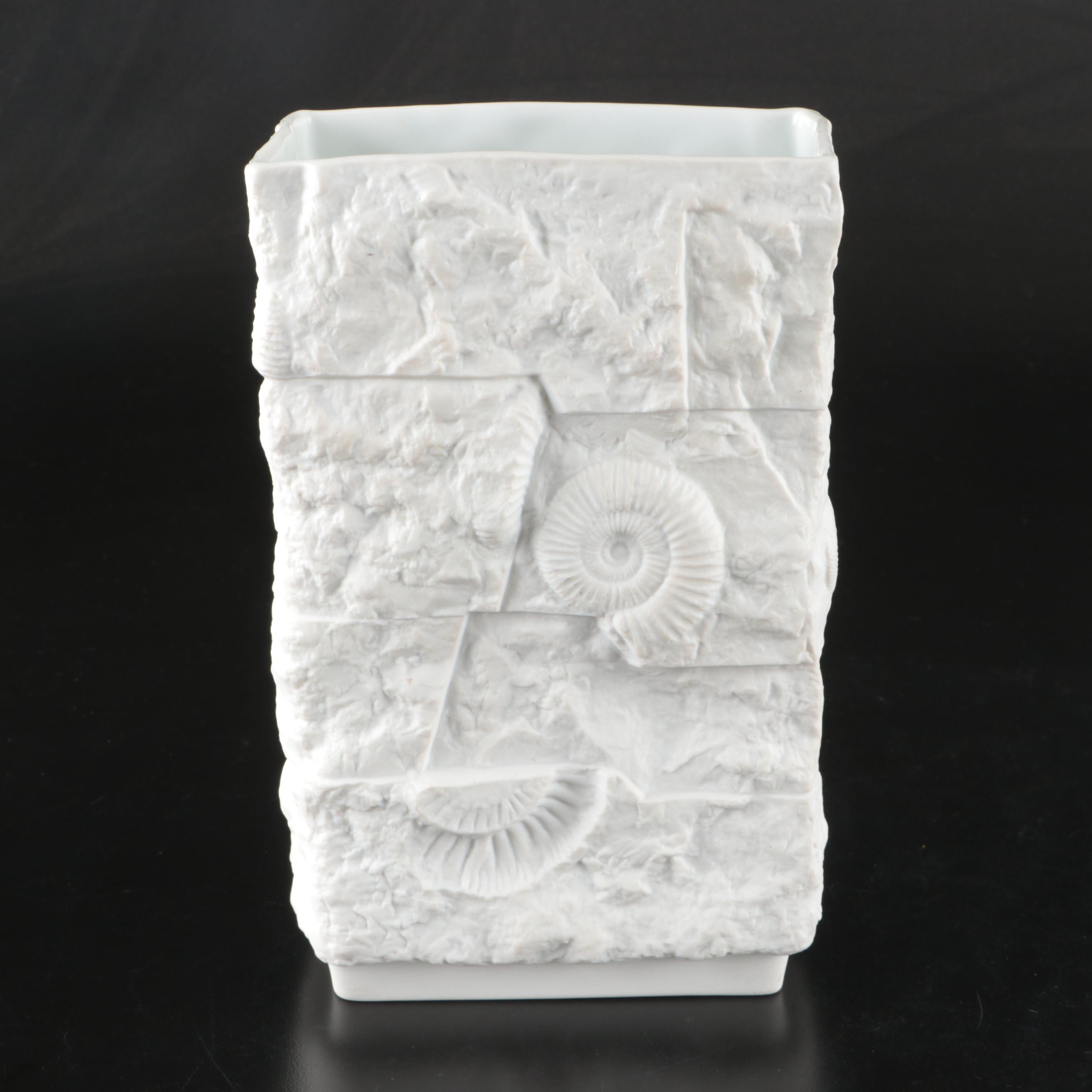 Alboth & Kaiser White Porcelain Fossil Vase