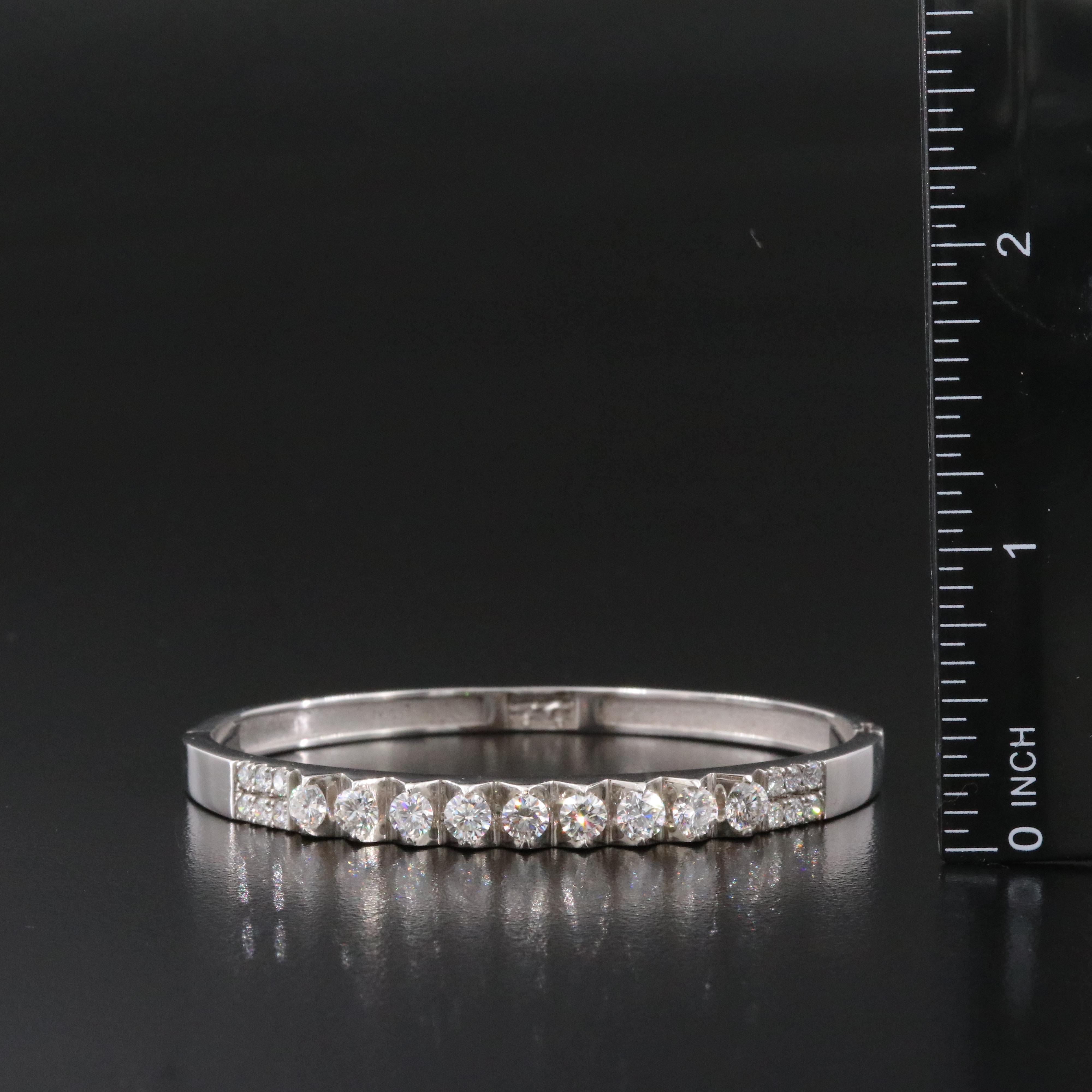 10K 3.01 CTW Lab Grown Diamond Hinged Bangle Bracelet