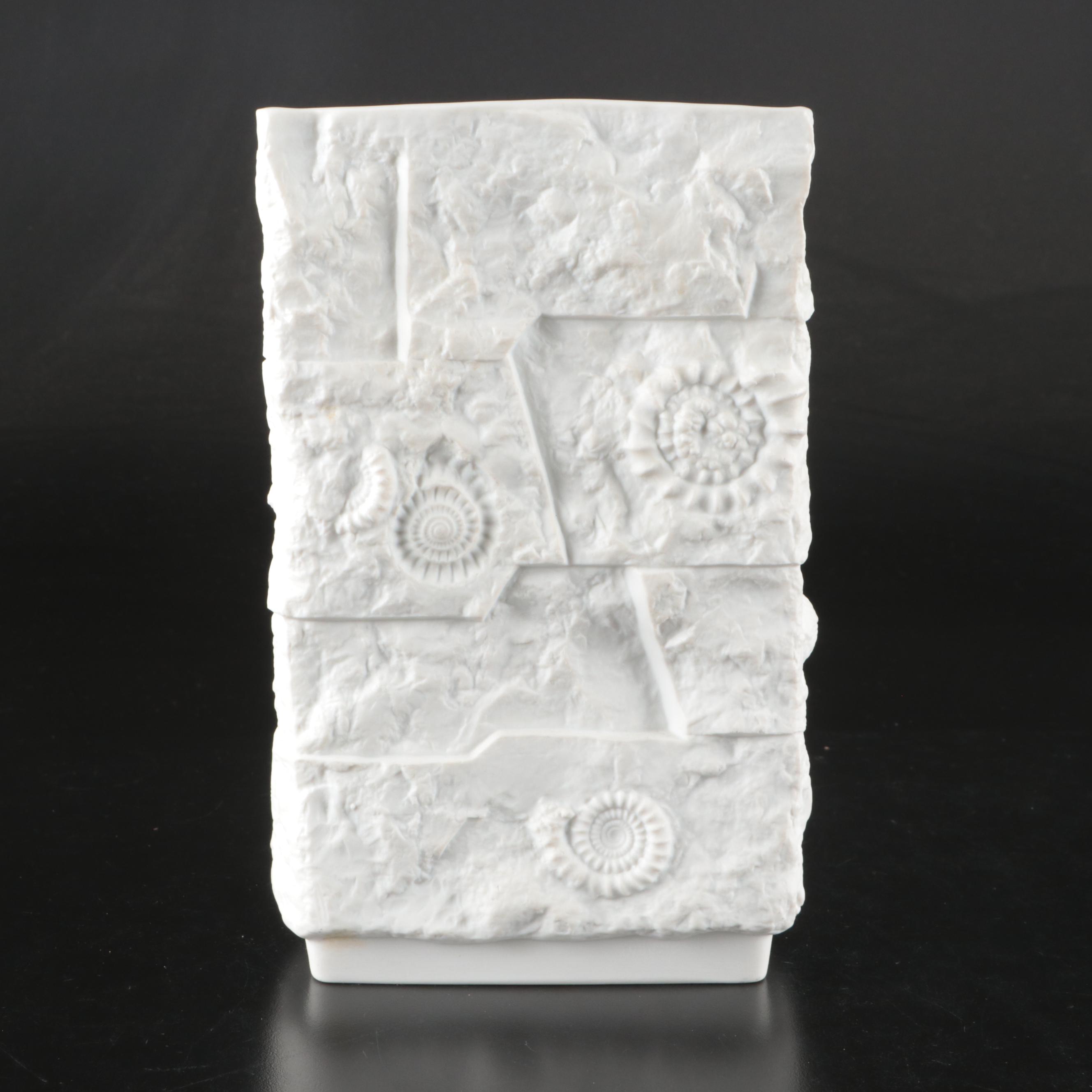 Alboth & Kaiser White Porcelain Fossil Vase
