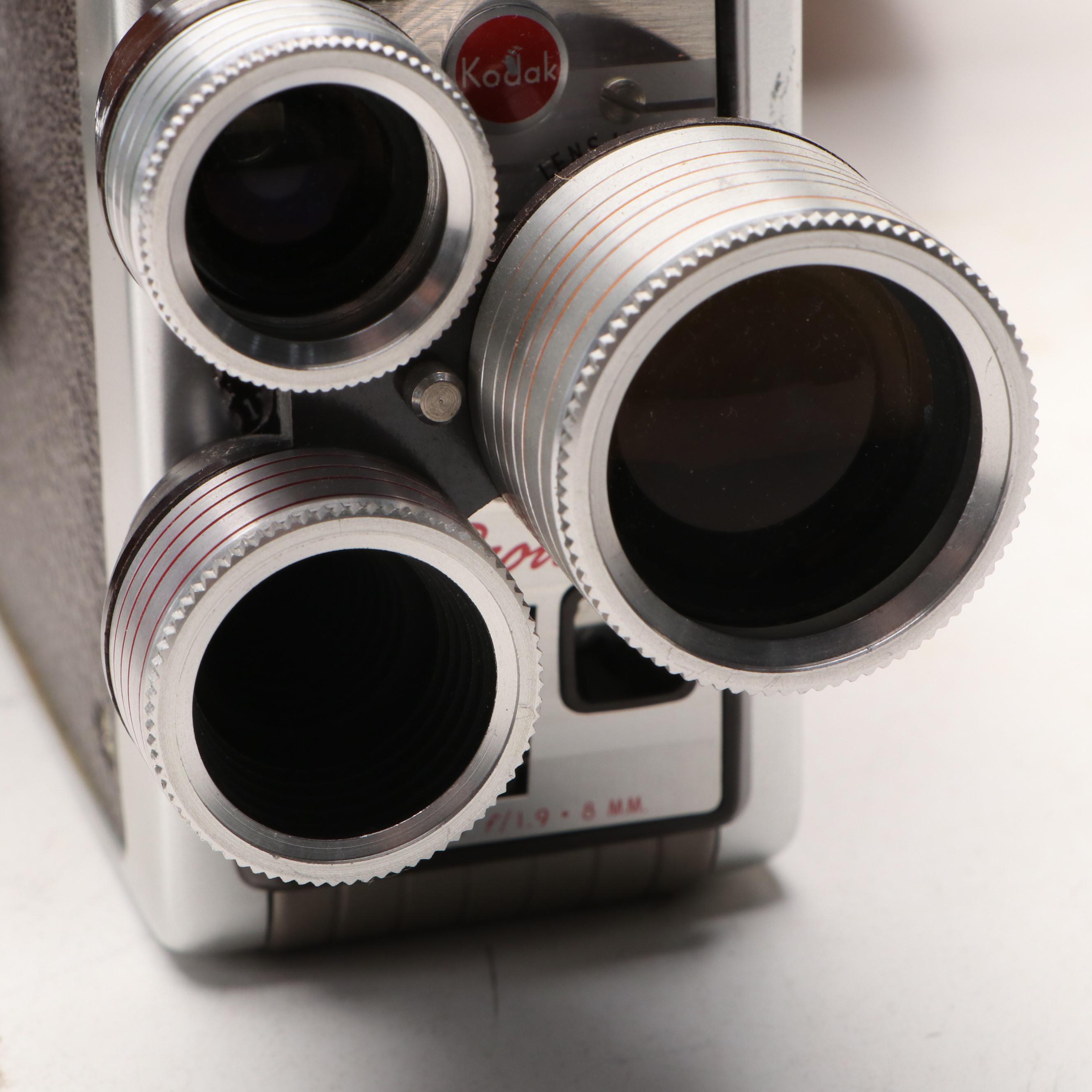 Kodak 8mm Brownie Movie Camera and Bushnell Binoculars, Mid-20th Century