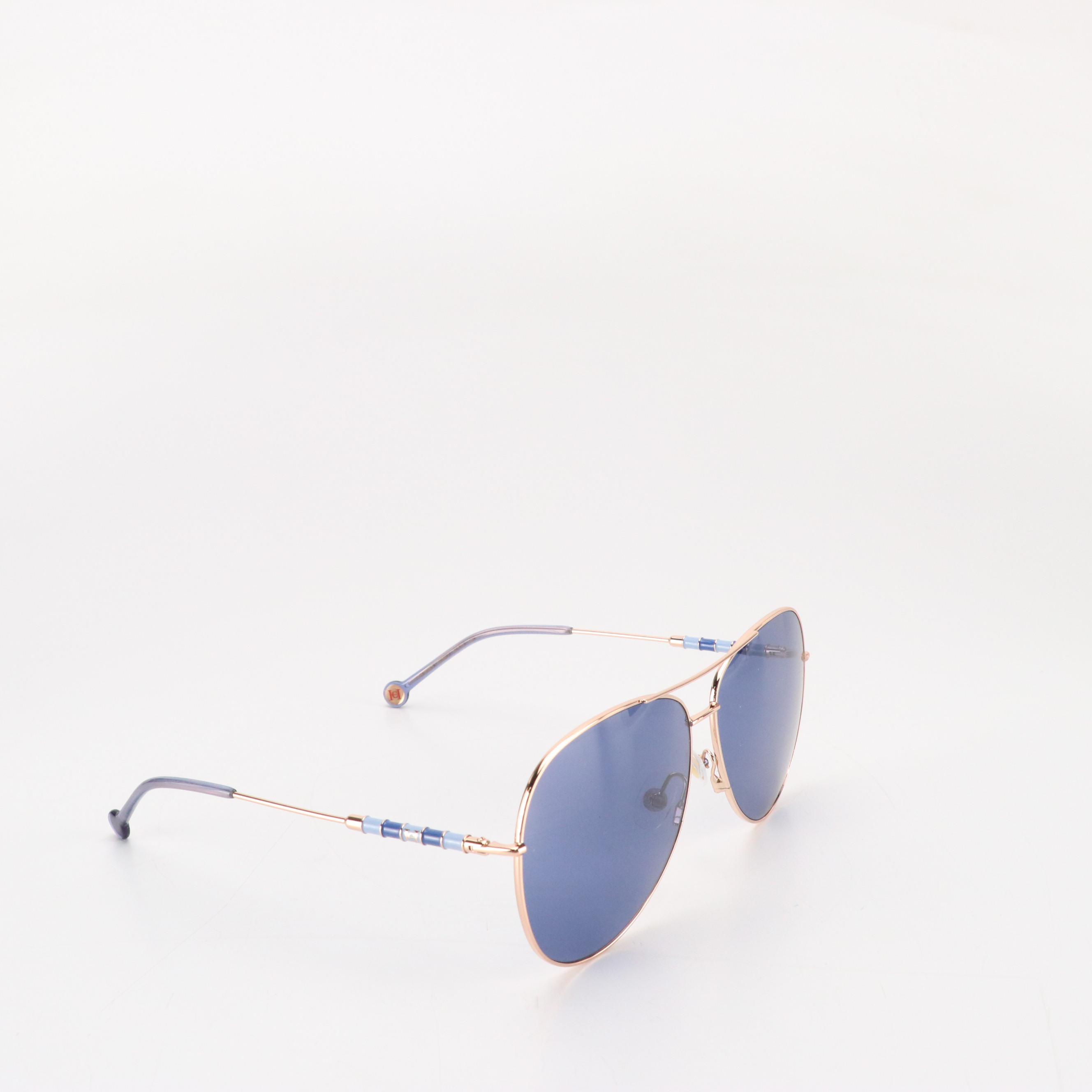 Carolina Herrera CH0034 Oversized Aviator Sunglasses with Case