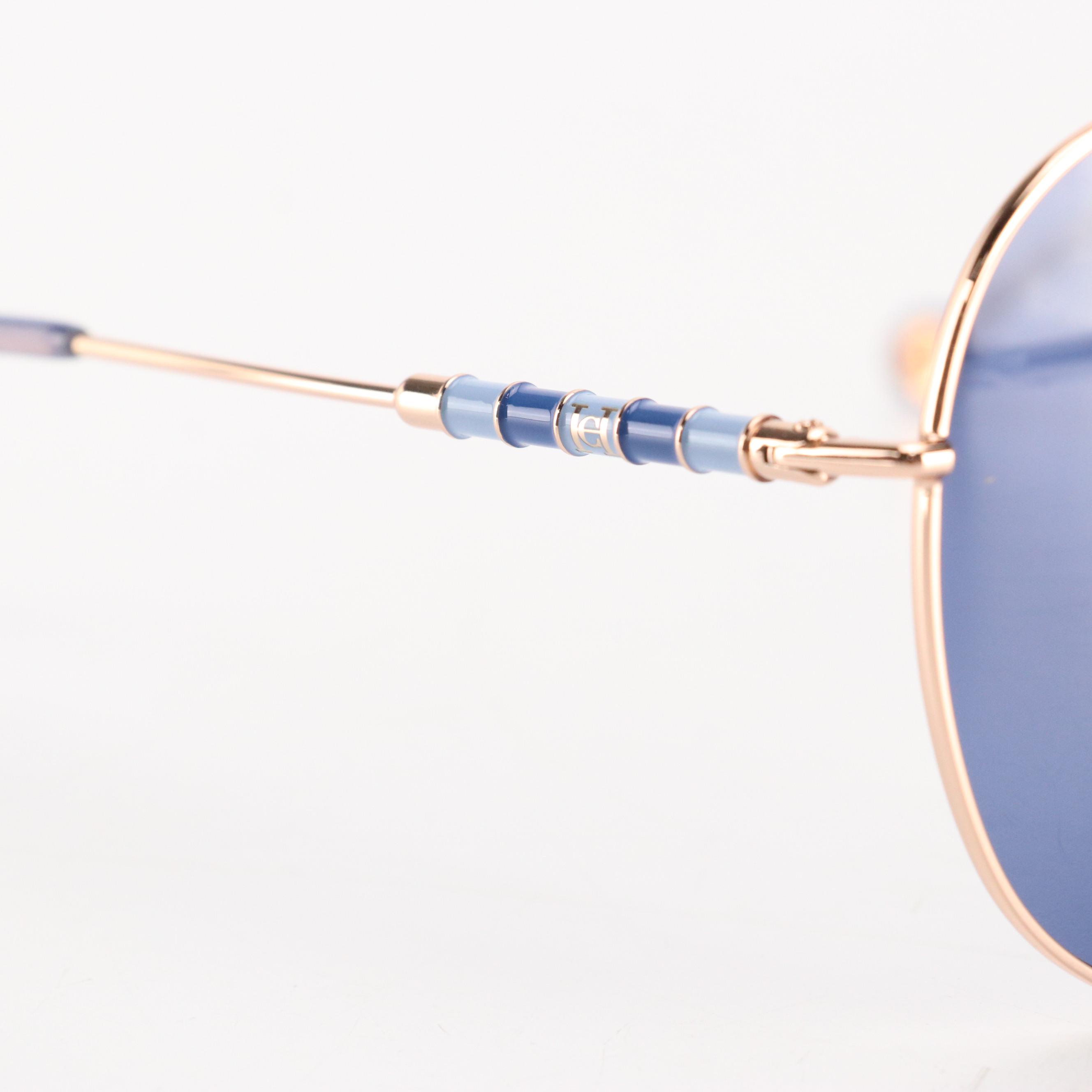 Carolina Herrera CH0034 Oversized Aviator Sunglasses with Case