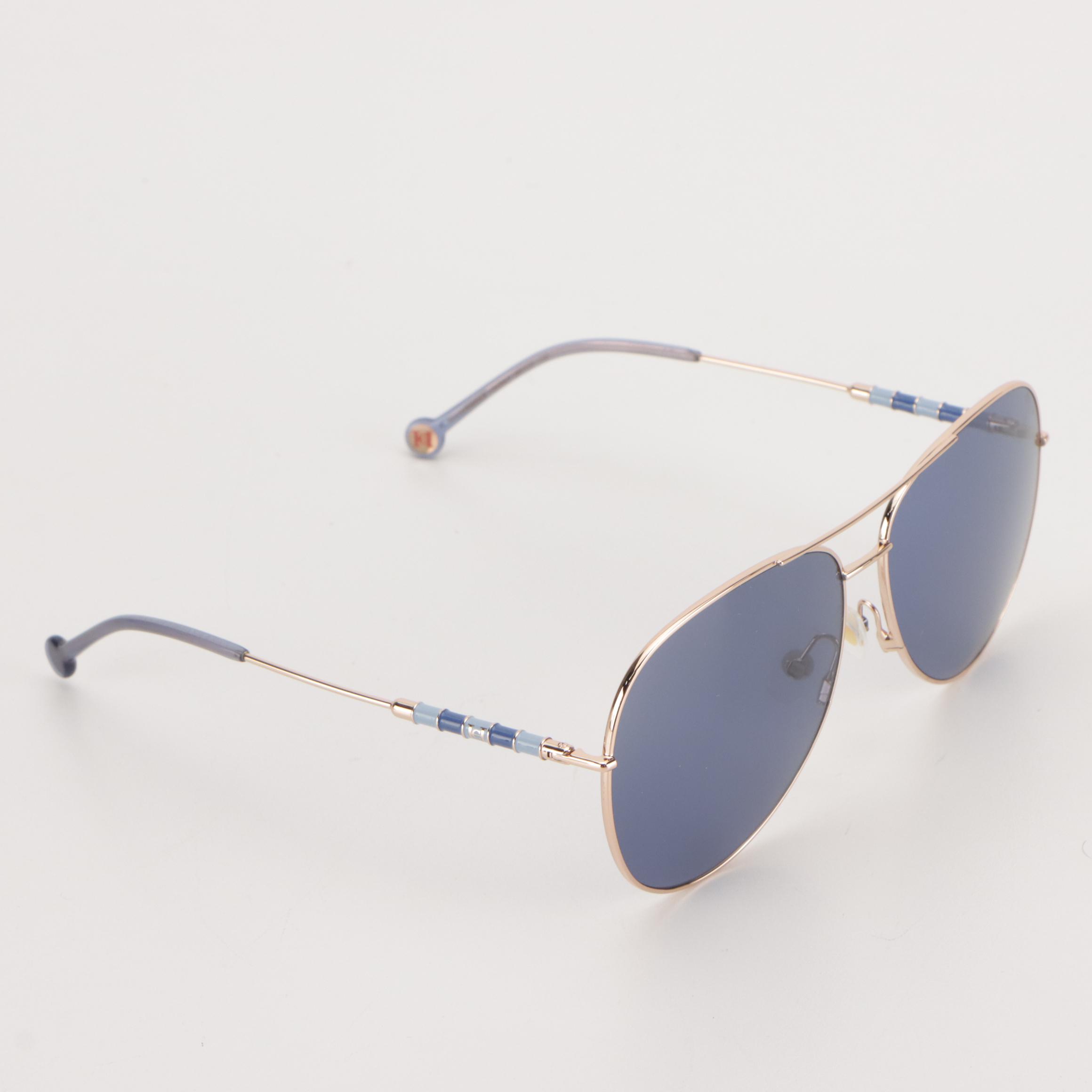 Carolina Herrera CH0034 Oversized Aviator Sunglasses with Case