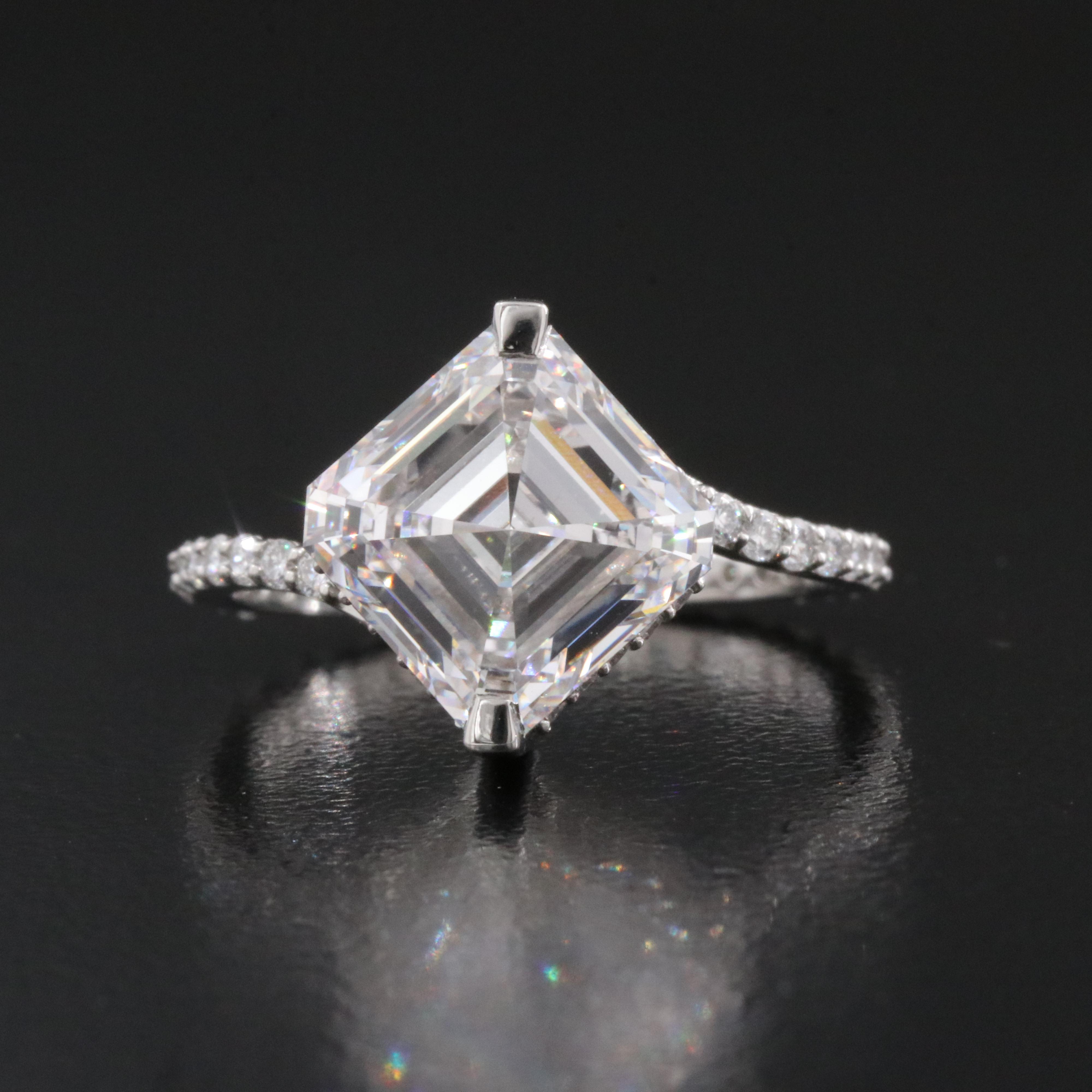 Platinum 4.74 CTW Lab Grown Diamond Ring with IGI Report