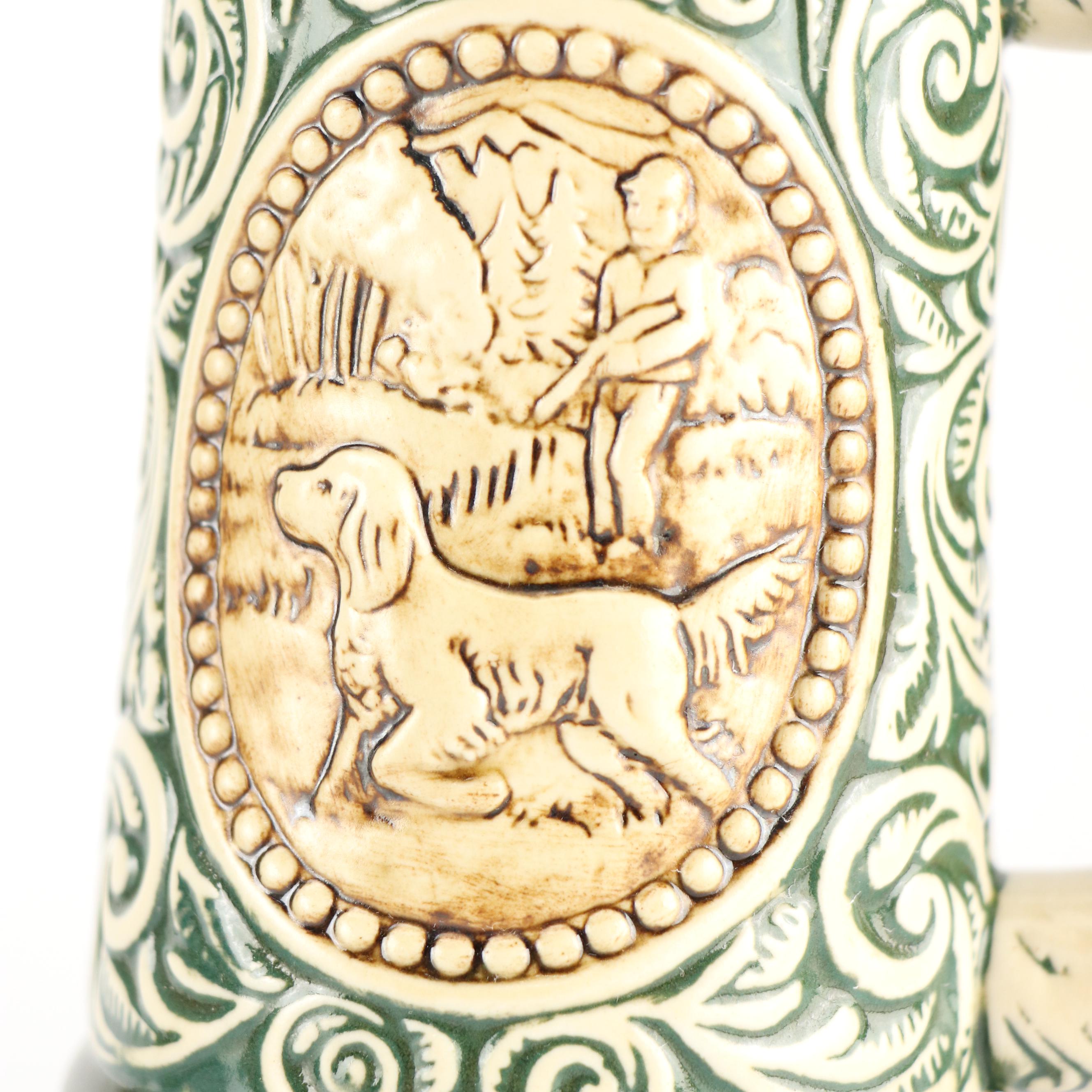 Avon and King Ceramic Hand-Painted Beer Steins, 1970s