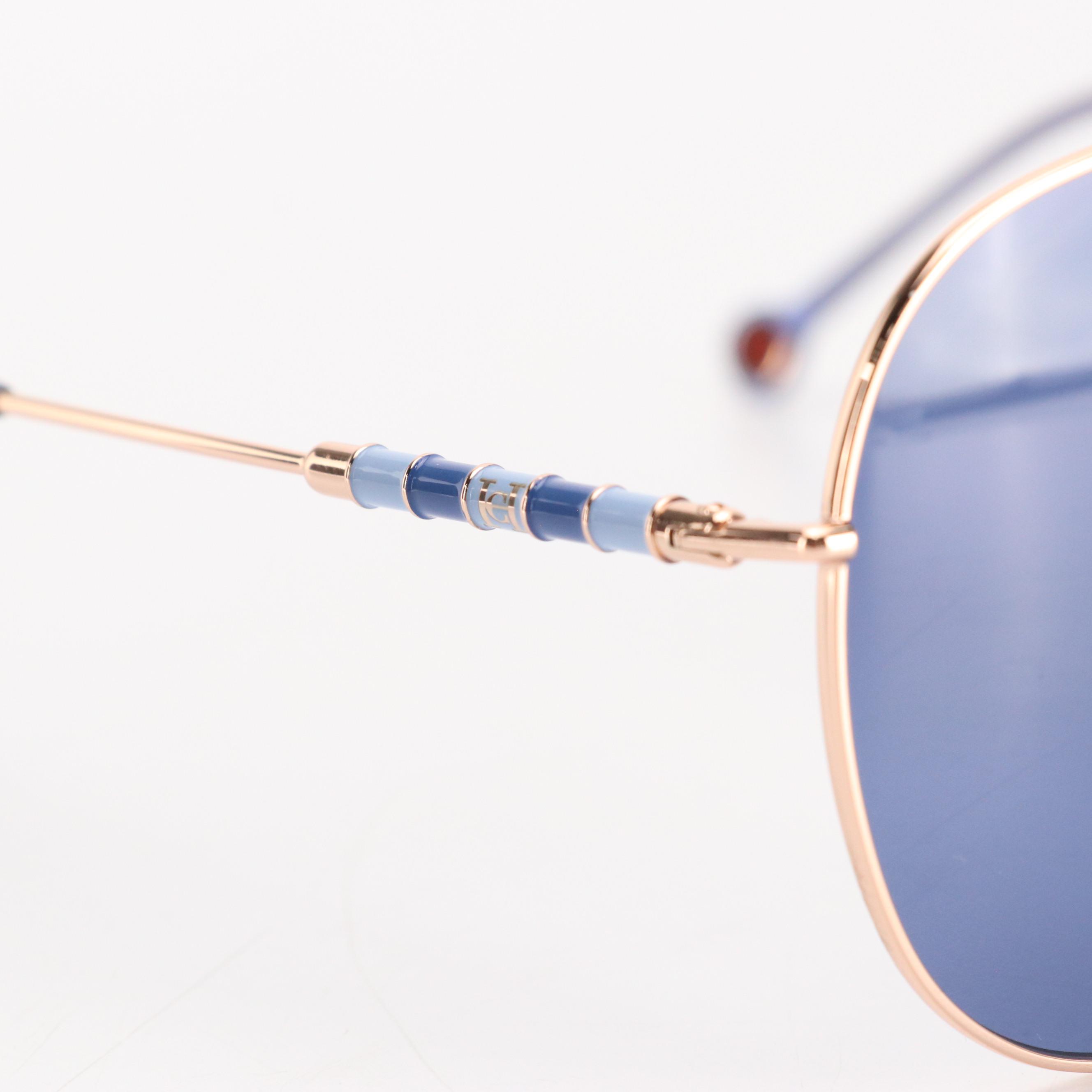 Carolina Herrera CH0034 Oversized Aviator Sunglasses with Case