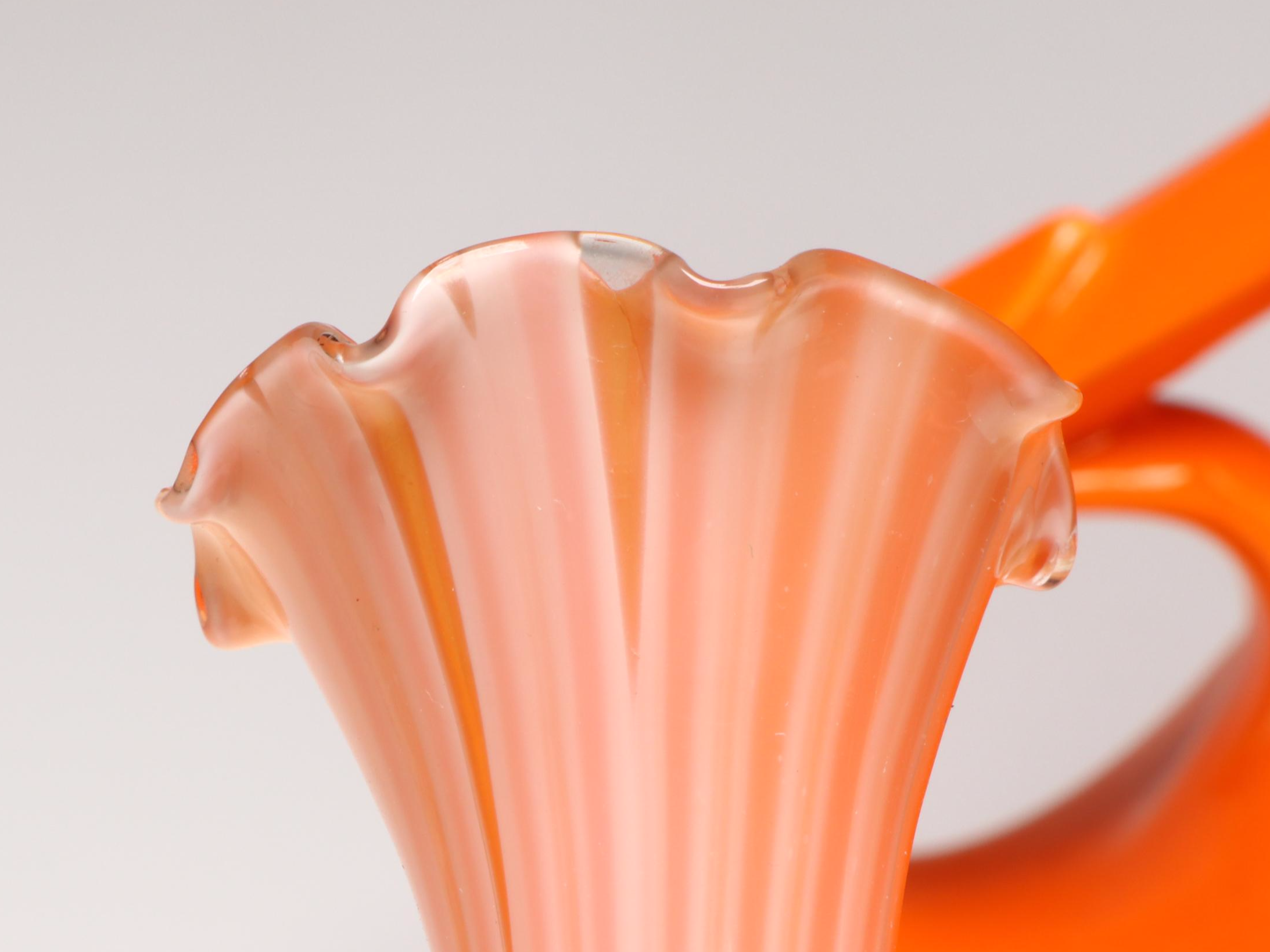 MCM L.E. Smith "Bittersweet" Compote, More Orange Glassware & Pottery Pitchers