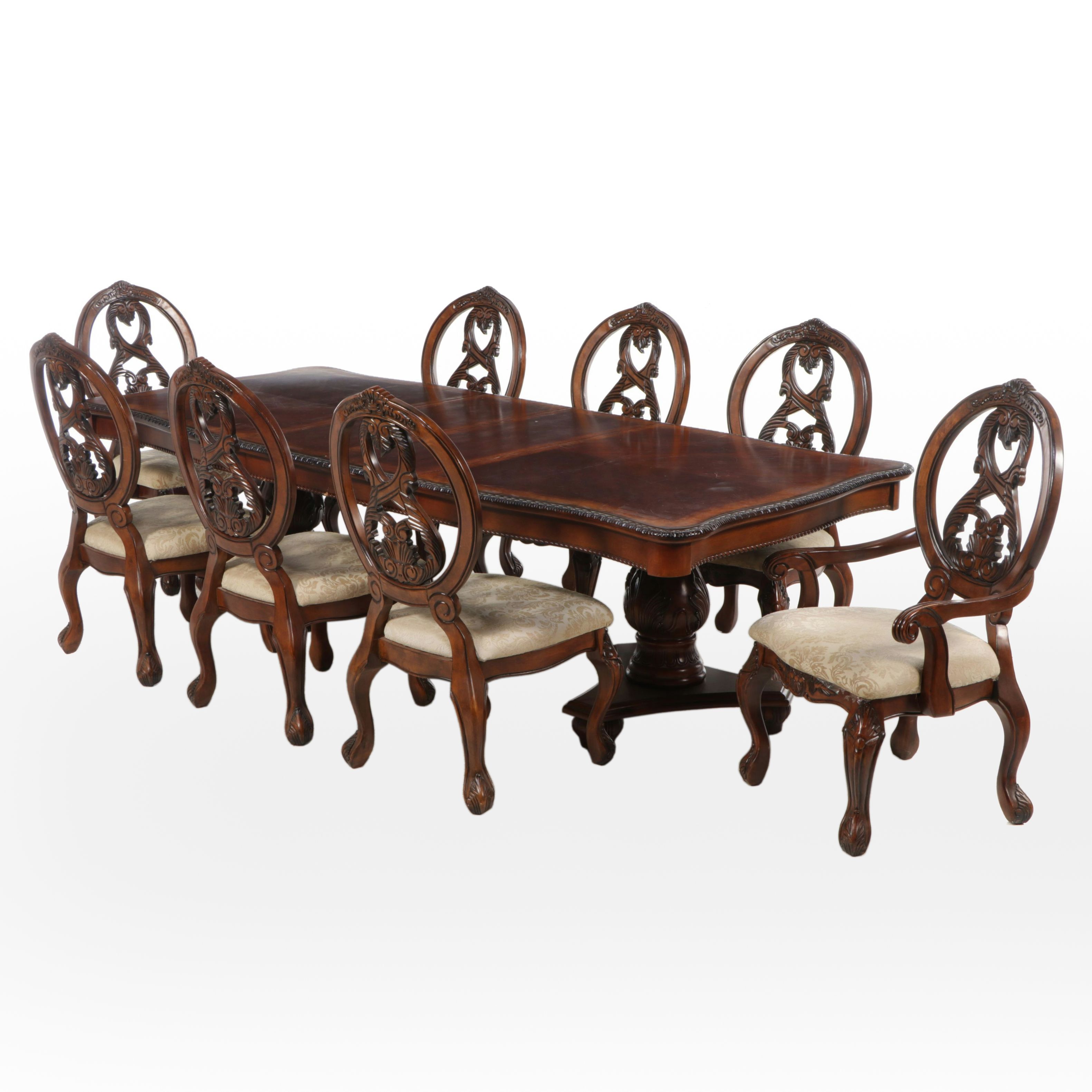 Omexey Limited Mahogany Finished Nine-Piece Dining Set