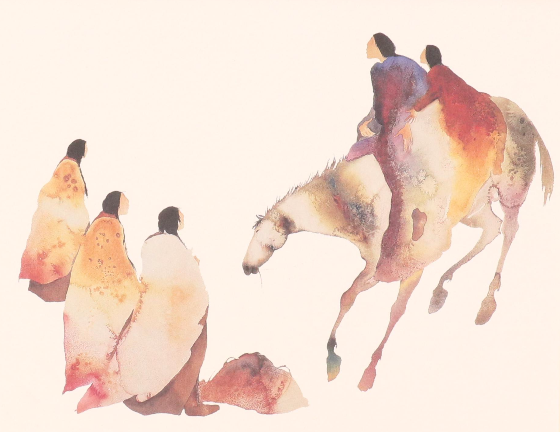 Offset Lithographs After Carol Grigg Cherokee Watercolor Paintings, Circa 2001