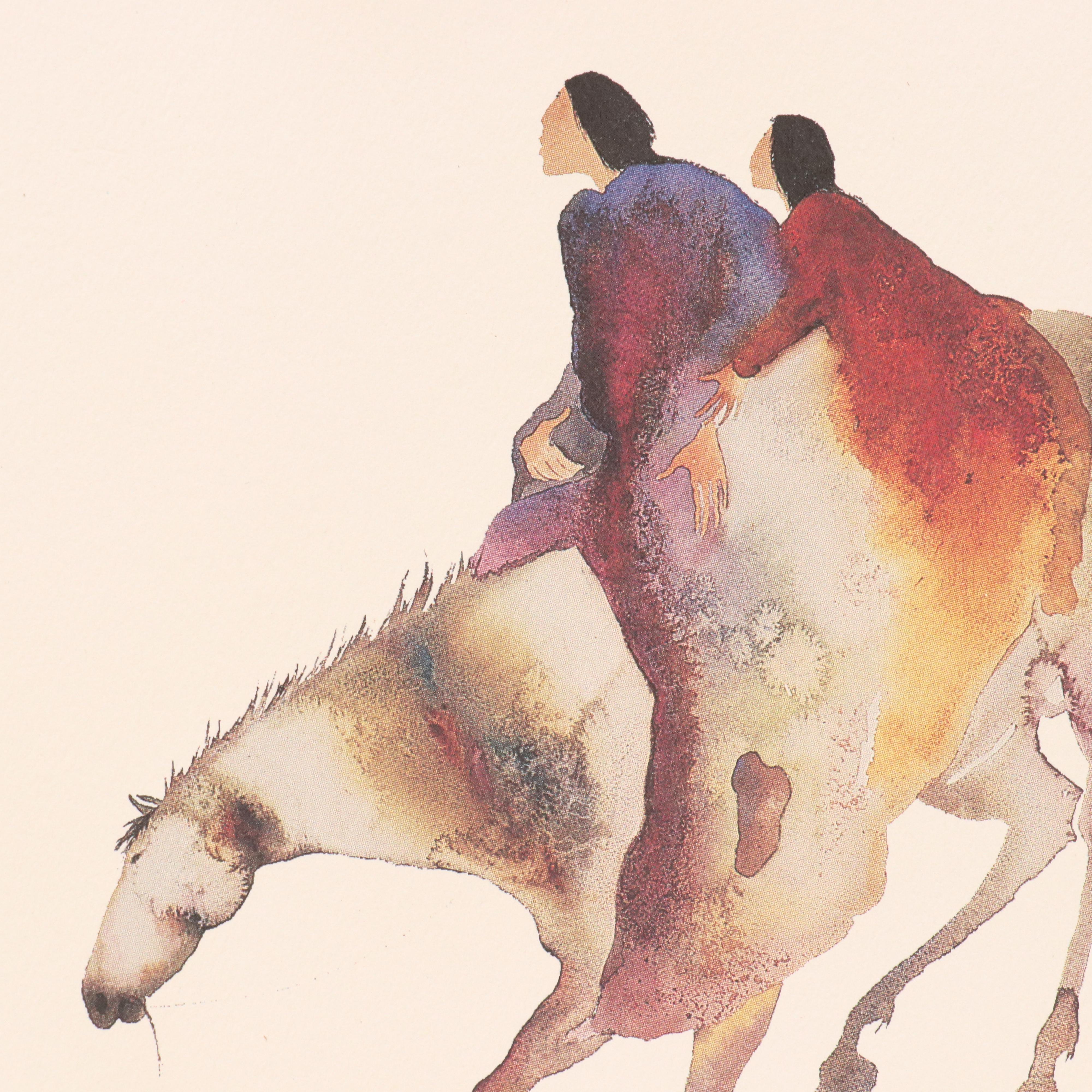 Offset Lithographs After Carol Grigg Cherokee Watercolor Paintings, Circa 2001