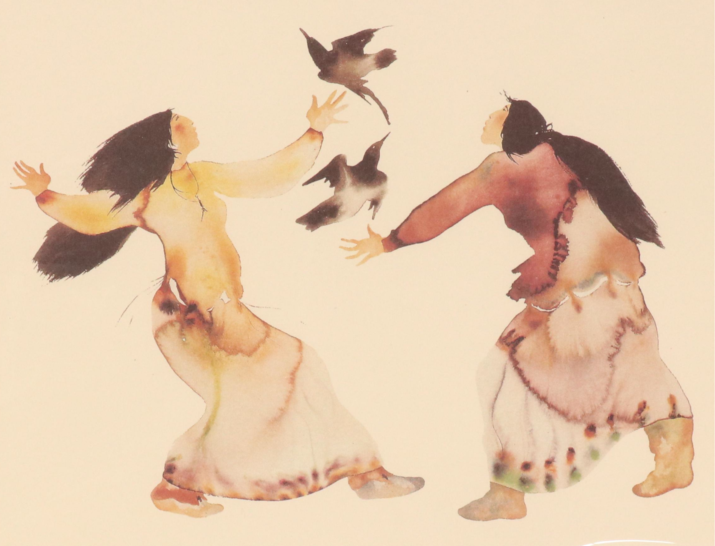 Offset Lithographs After Carol Grigg Cherokee Watercolor Paintings, Circa 2001