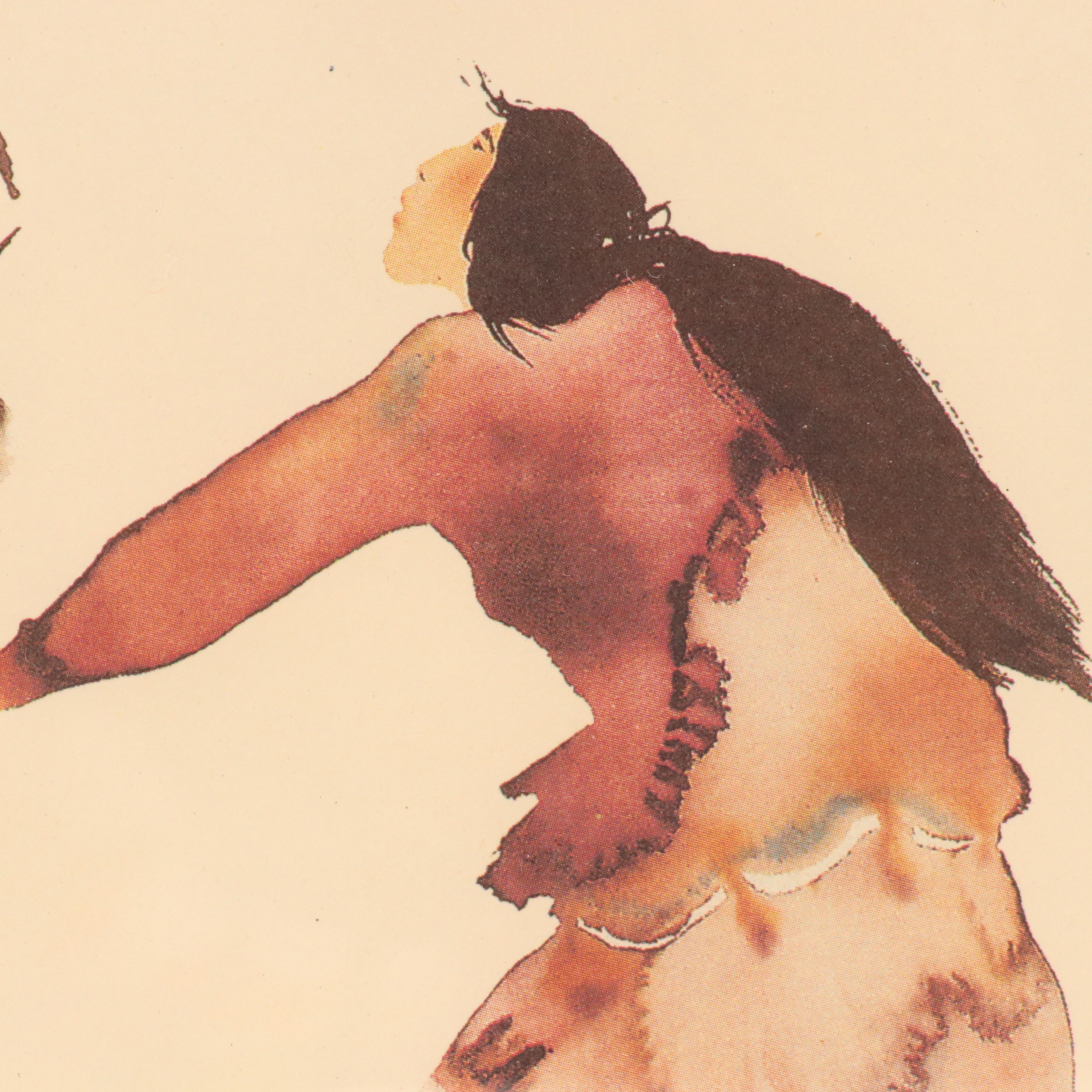 Offset Lithographs After Carol Grigg Cherokee Watercolor Paintings, Circa 2001