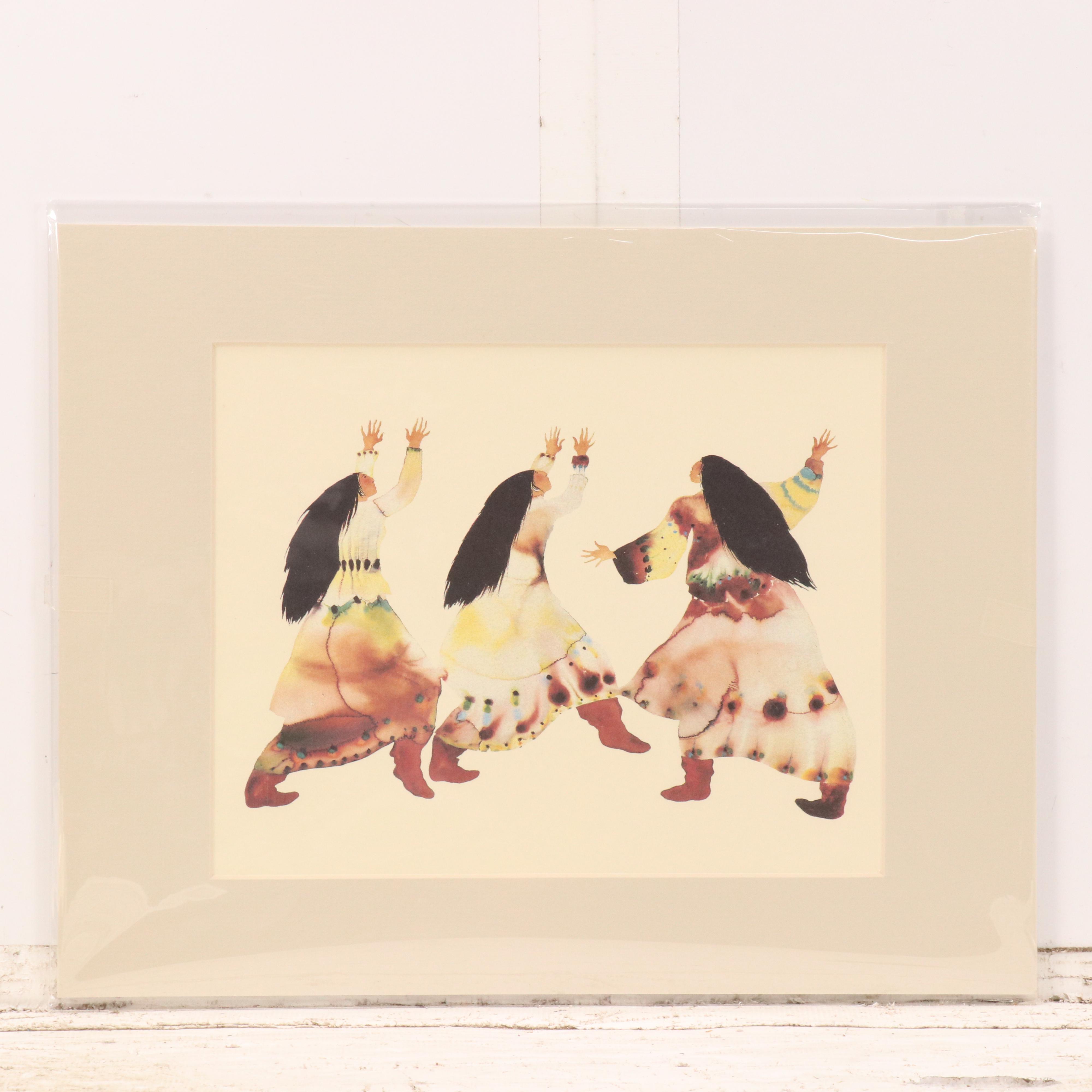 Offset Lithographs After Carol Grigg Cherokee Watercolor Paintings, Circa 2001