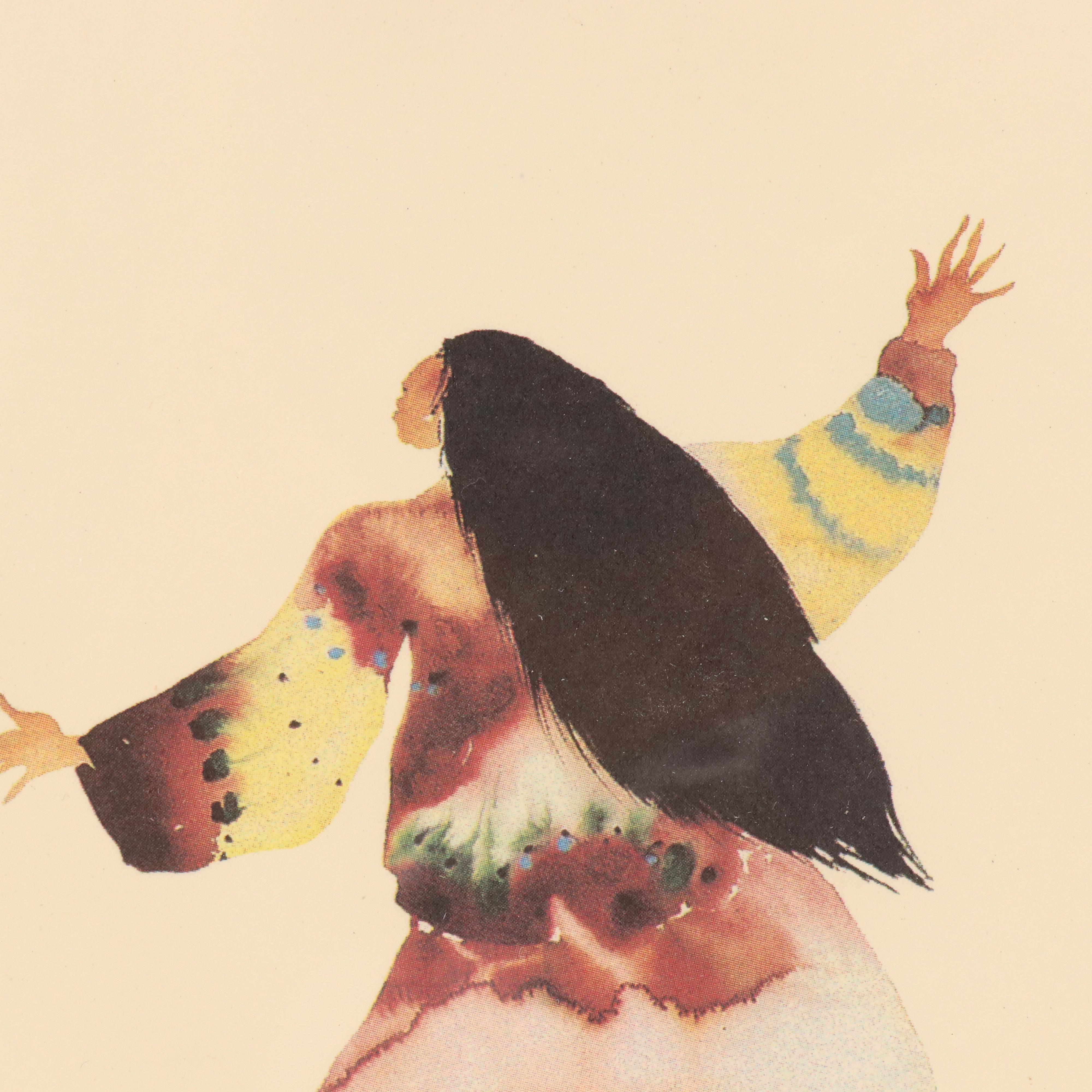 Offset Lithographs After Carol Grigg Cherokee Watercolor Paintings, Circa 2001