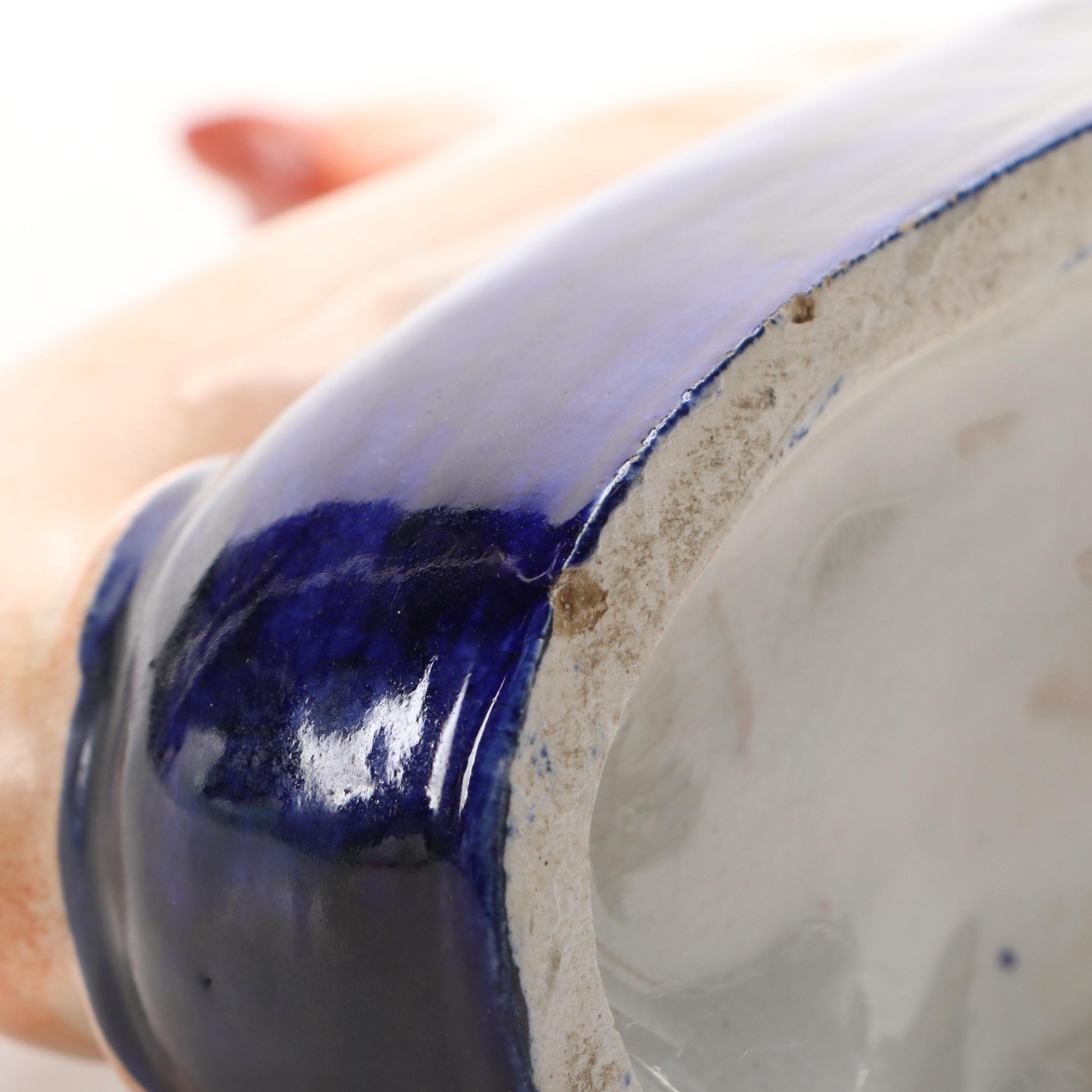 Staffordshire Earthenware Greyhound Pen Holder, Late 19th/Early 20th Century