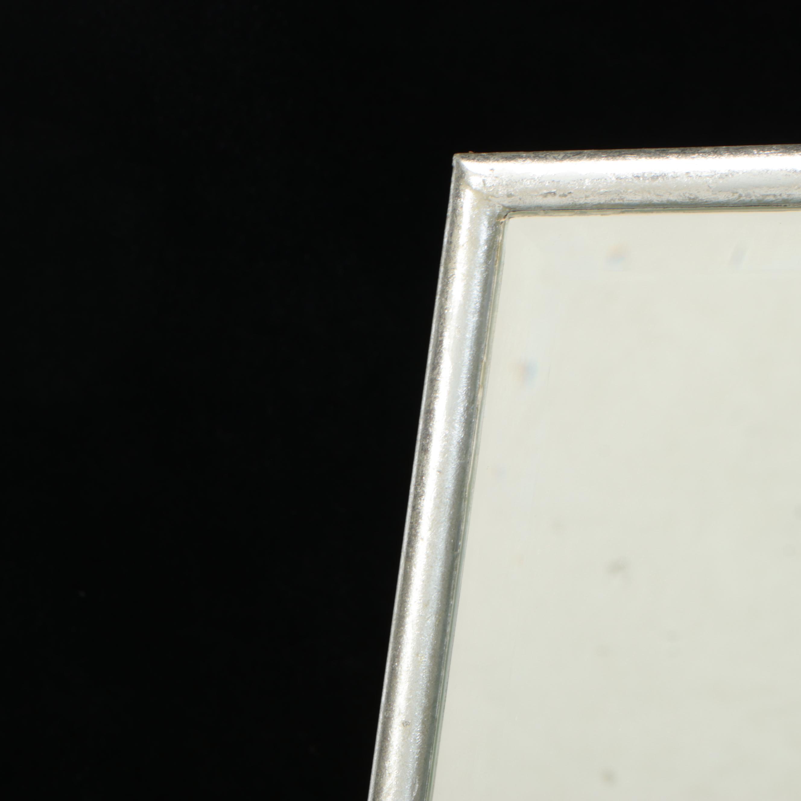 Postmodern Silver Gilt Metal Hexagonal Wall Mirror