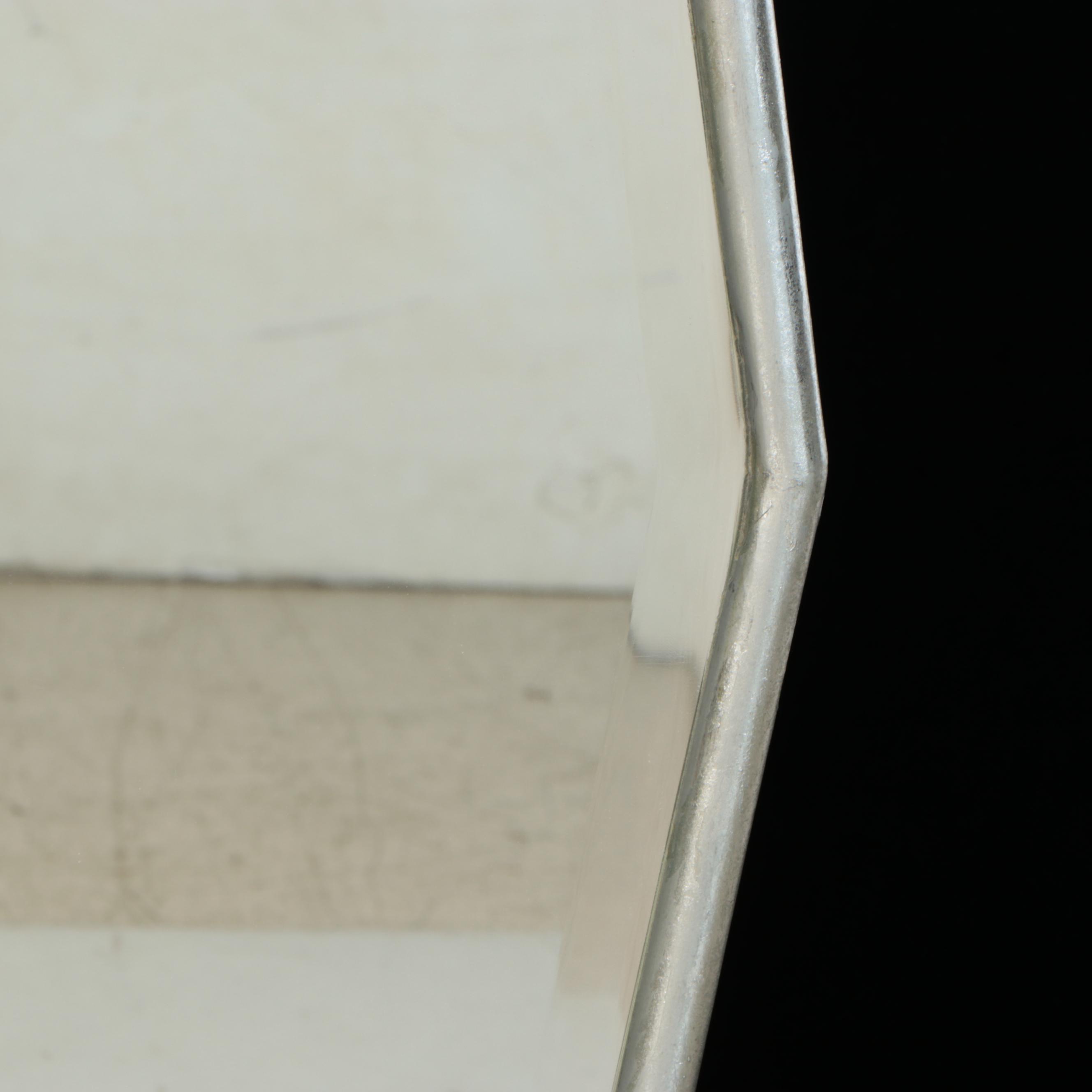 Postmodern Silver Gilt Metal Hexagonal Wall Mirror