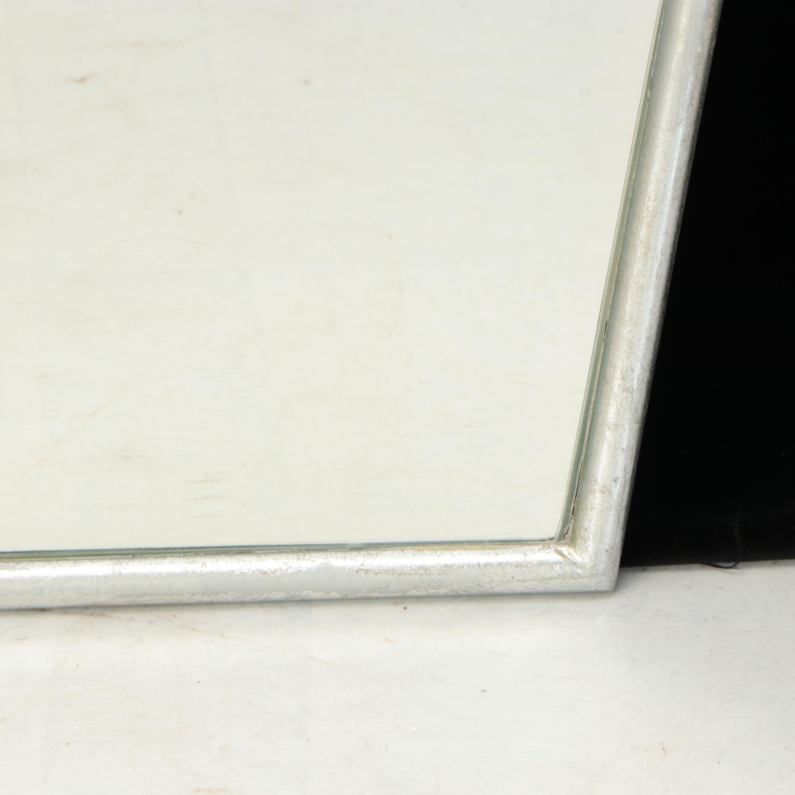 Postmodern Silver Gilt Metal Hexagonal Wall Mirror