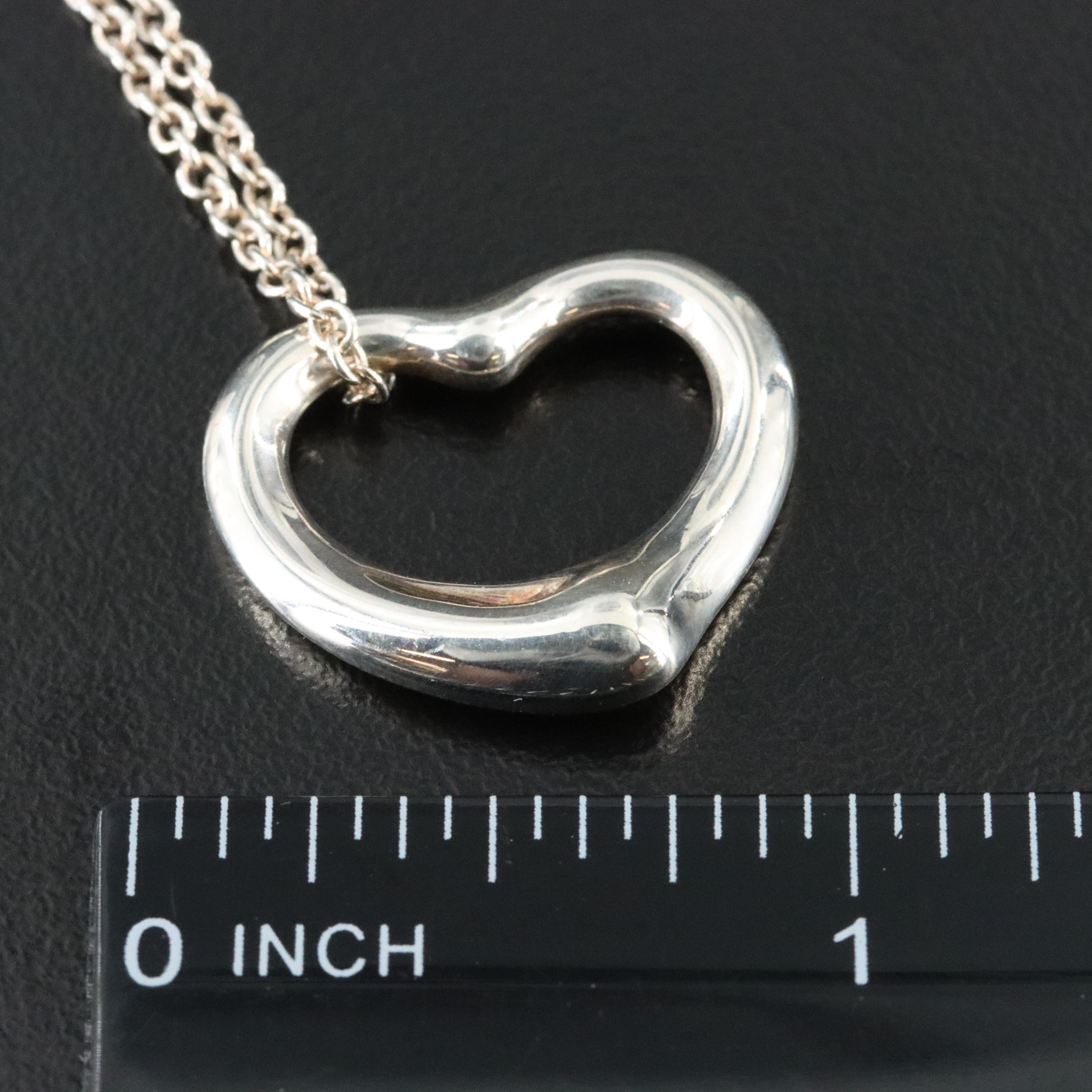Elsa Peretti for Tiffany & Co. Open Heart Sterling Pendant Necklace