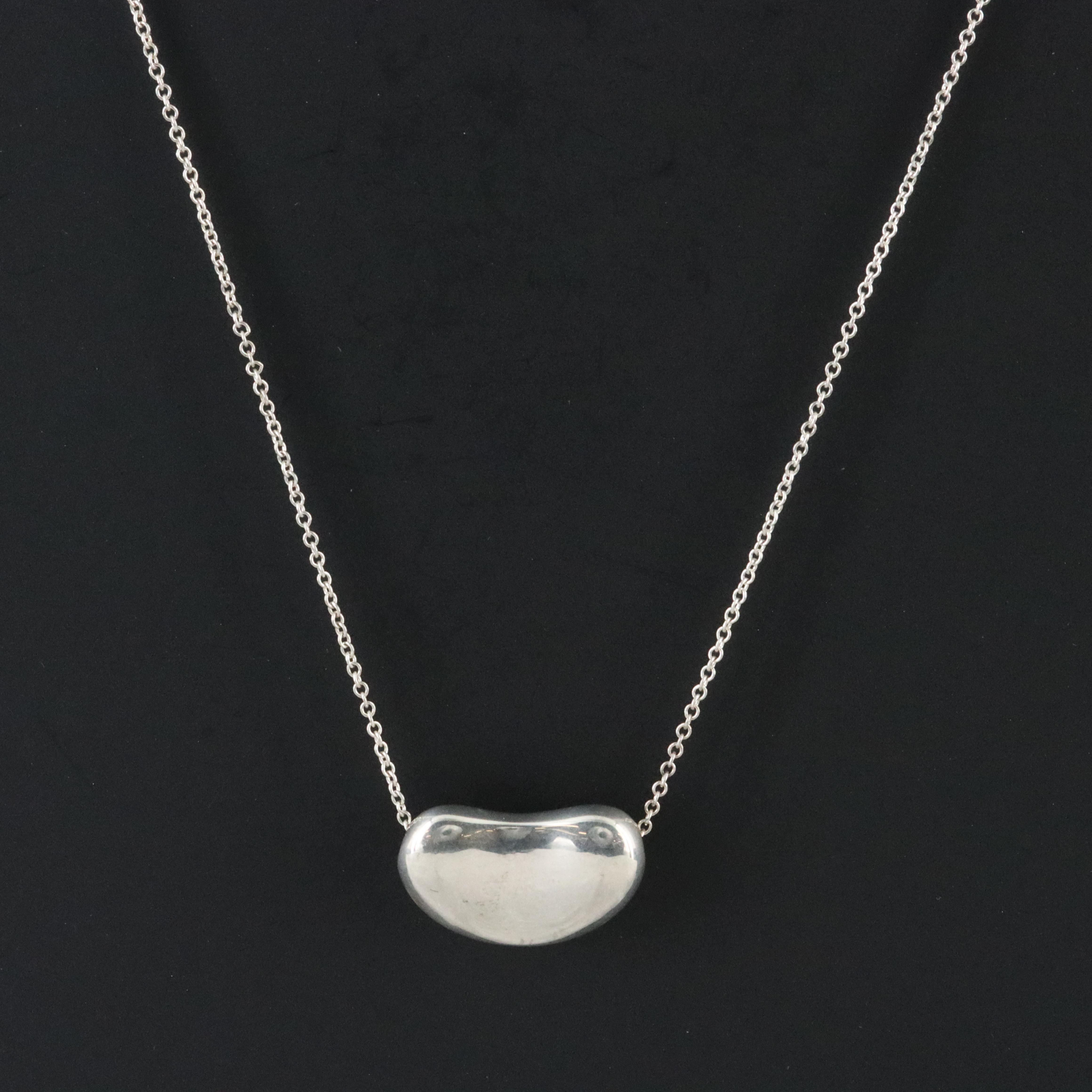 Elsa Peretti for Tiffany & Co. Bean Design Sterling Necklace