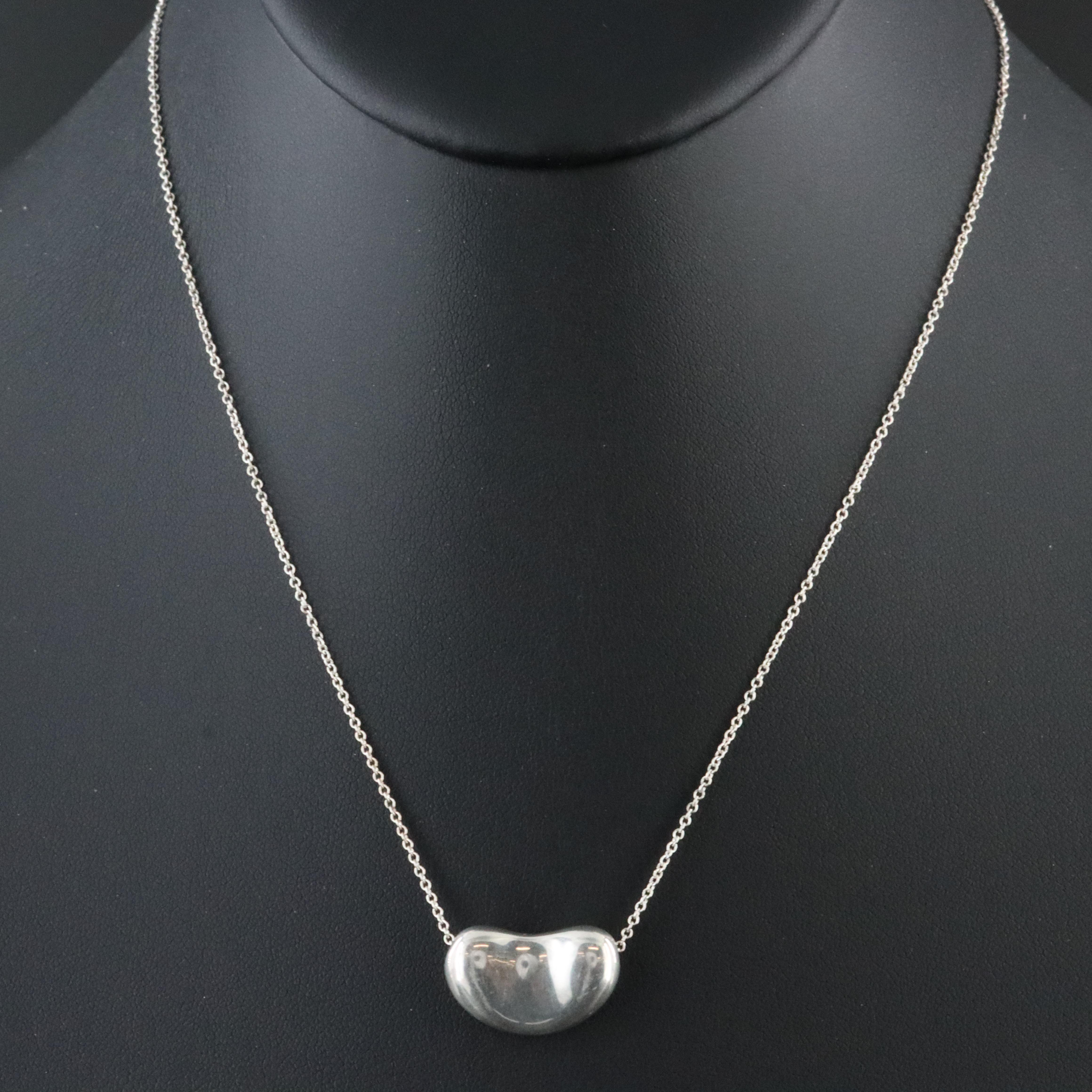 Elsa Peretti for Tiffany & Co. Bean Design Sterling Necklace