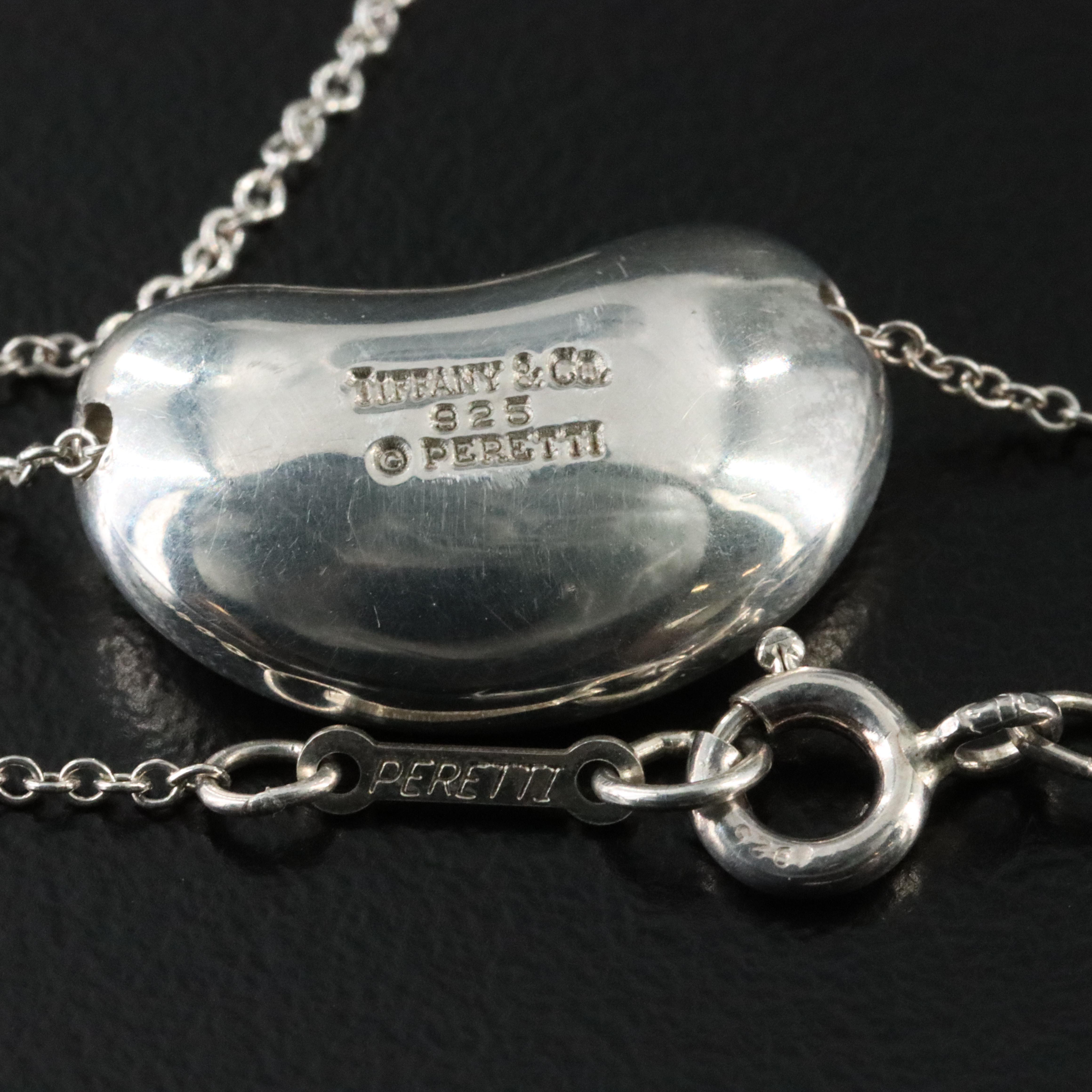 Elsa Peretti for Tiffany & Co. Bean Design Sterling Necklace