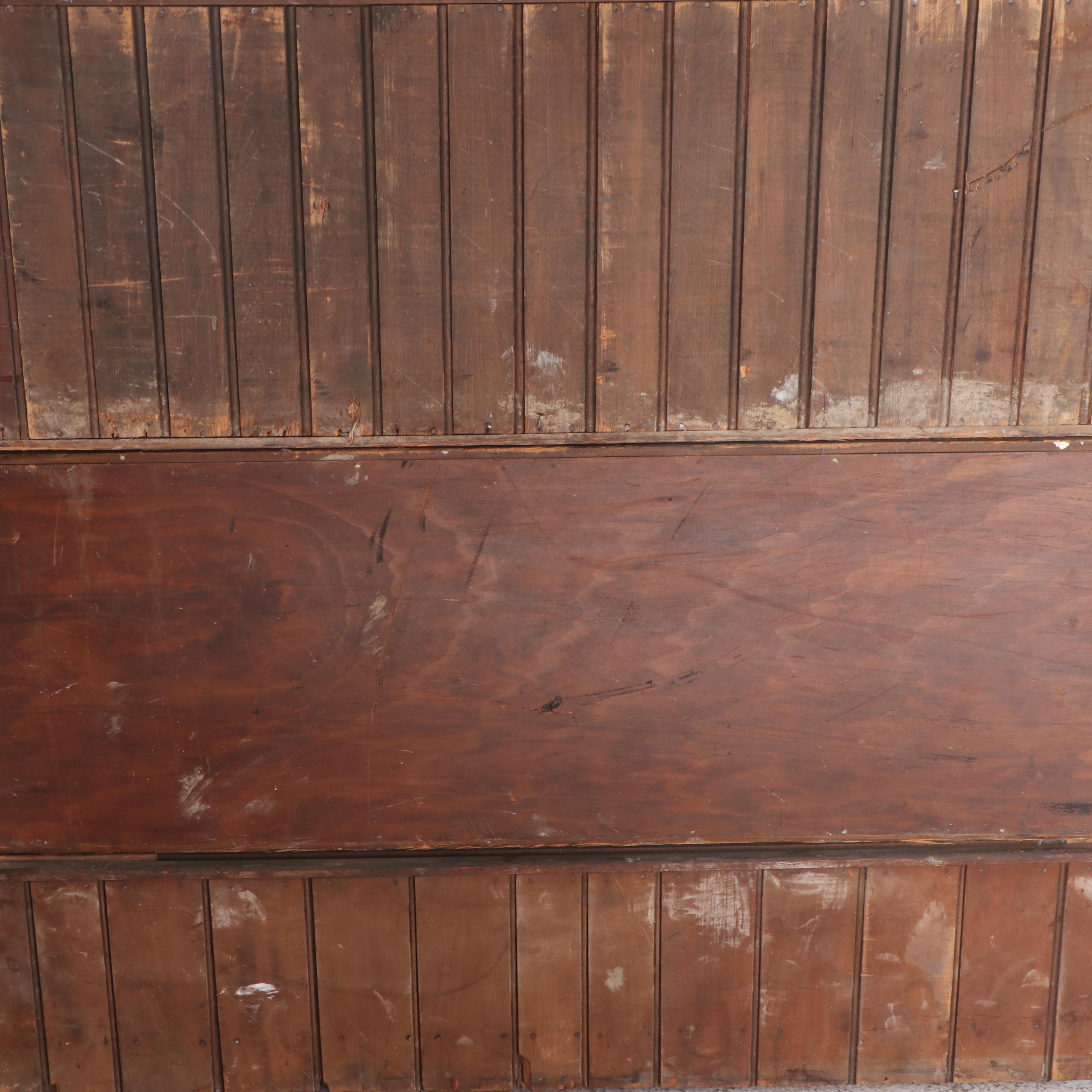 Parcel-Painted Oak Flat File Cabinet, Early 20th Century