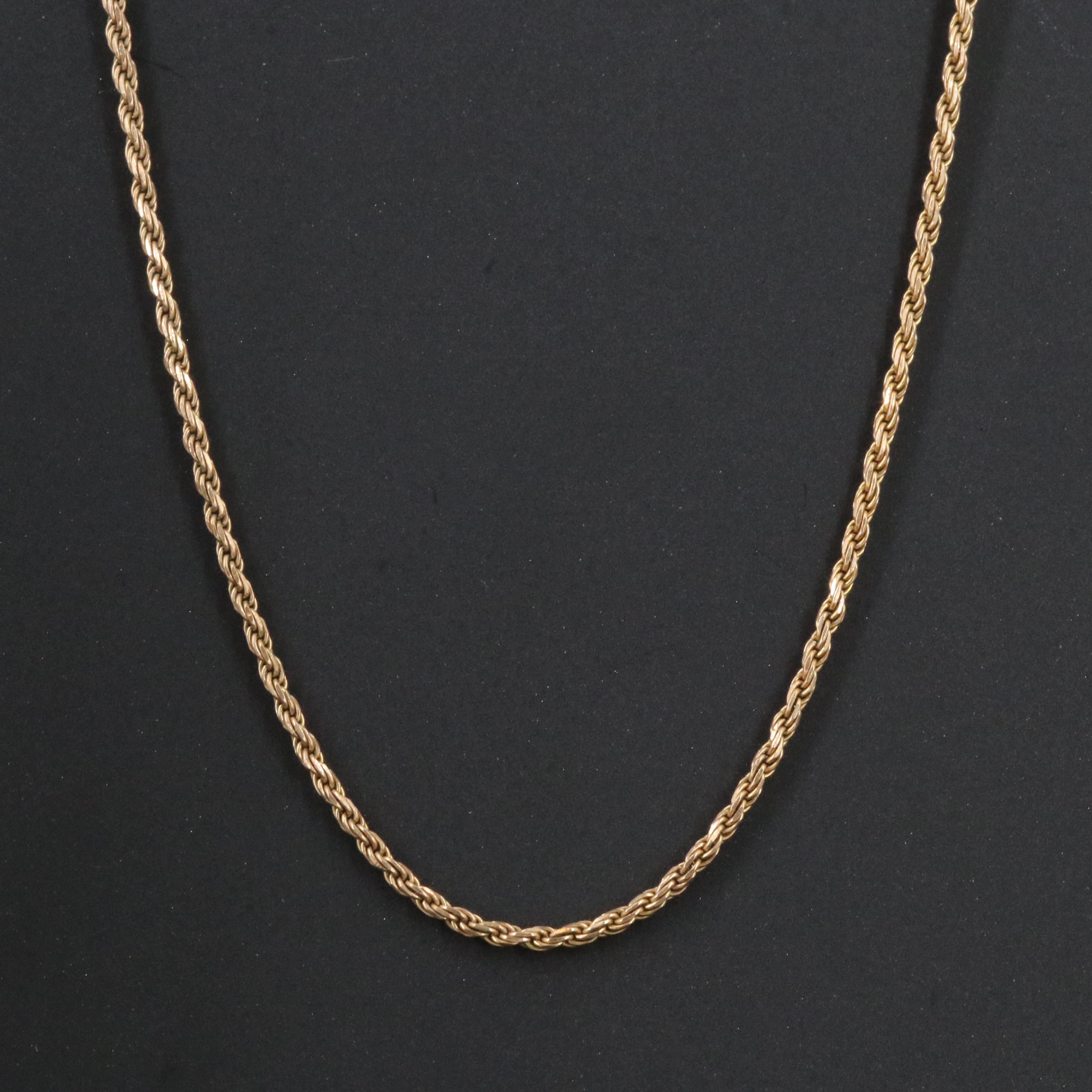Italian 14K Braided Rope Chain Necklace