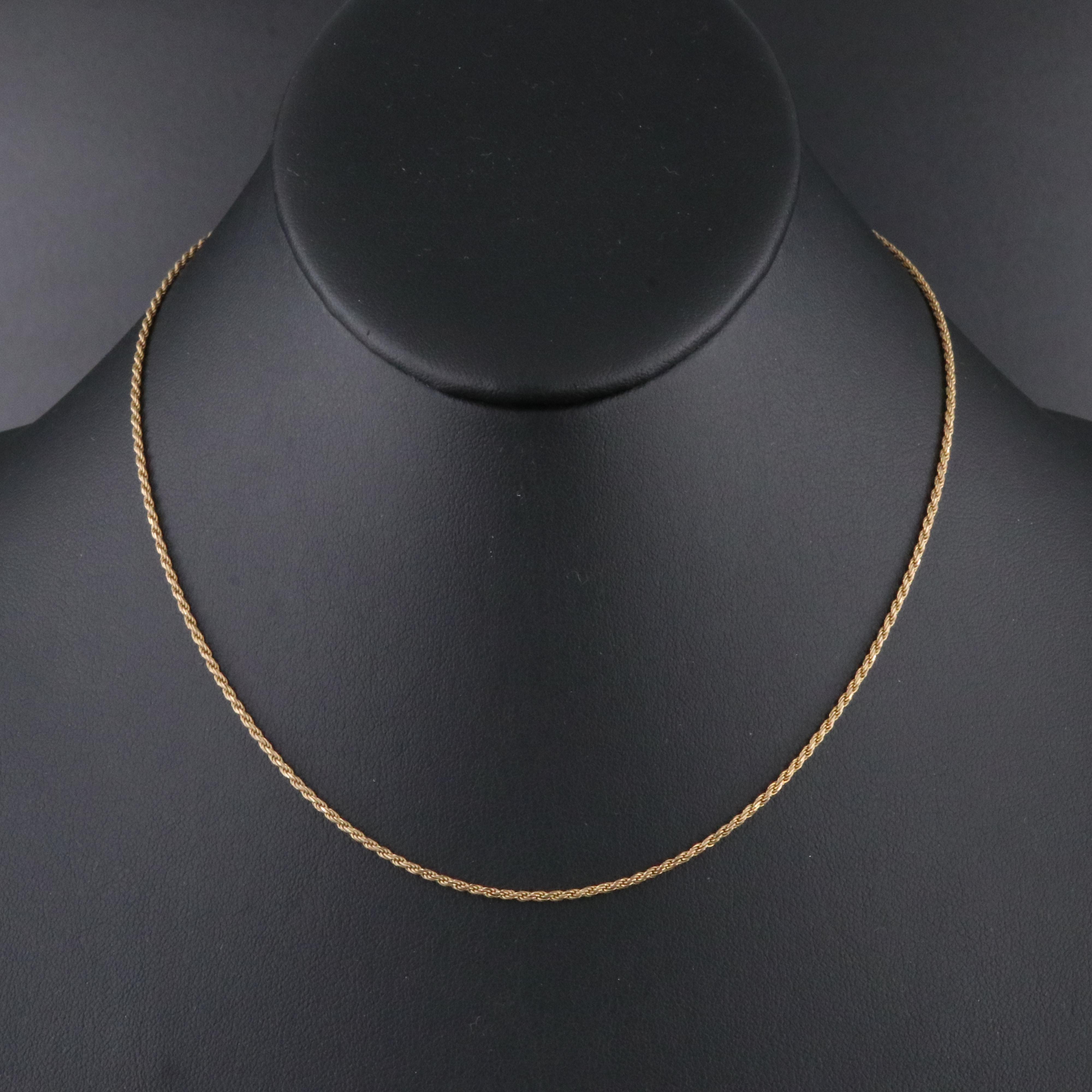 Italian 14K Braided Rope Chain Necklace