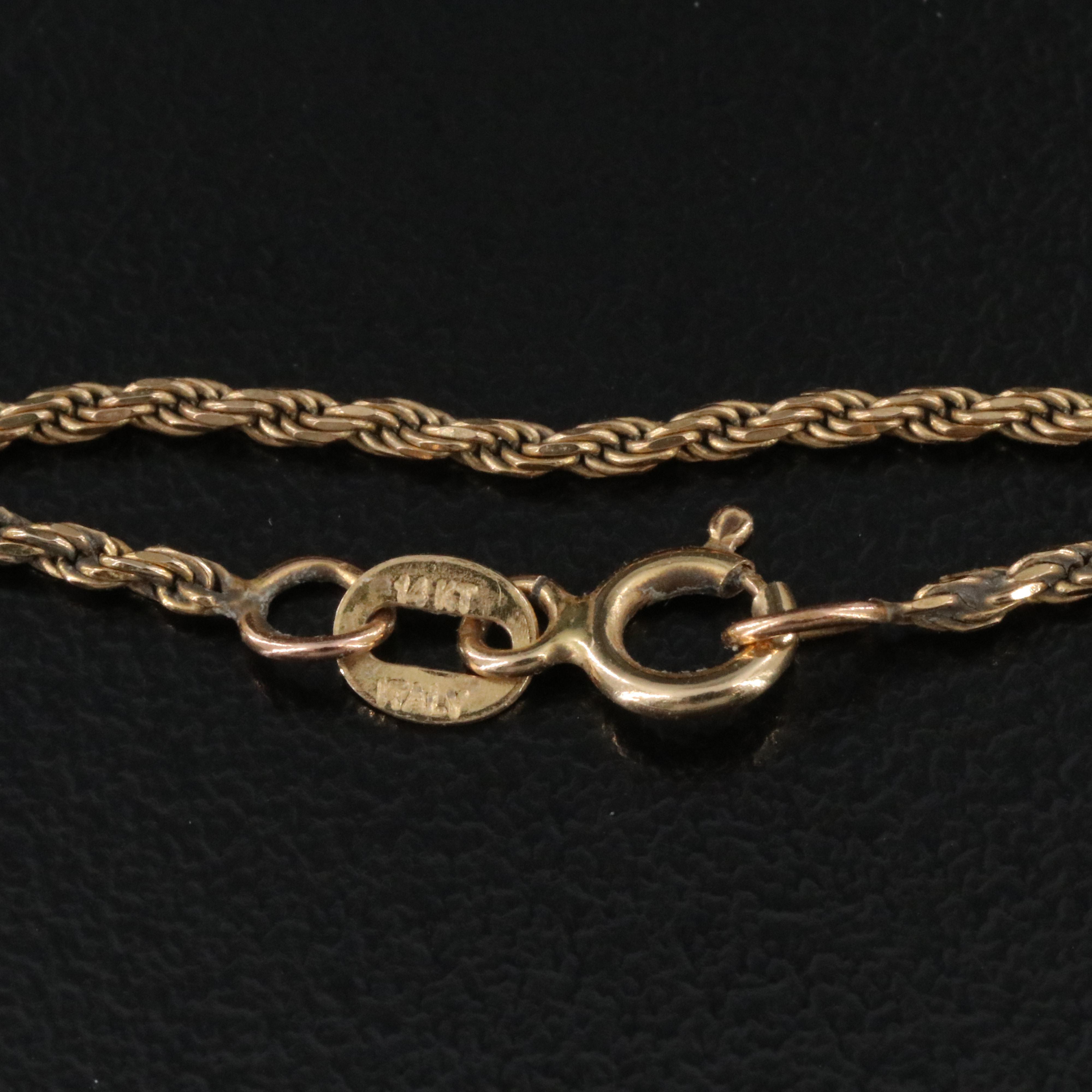 Italian 14K Braided Rope Chain Necklace