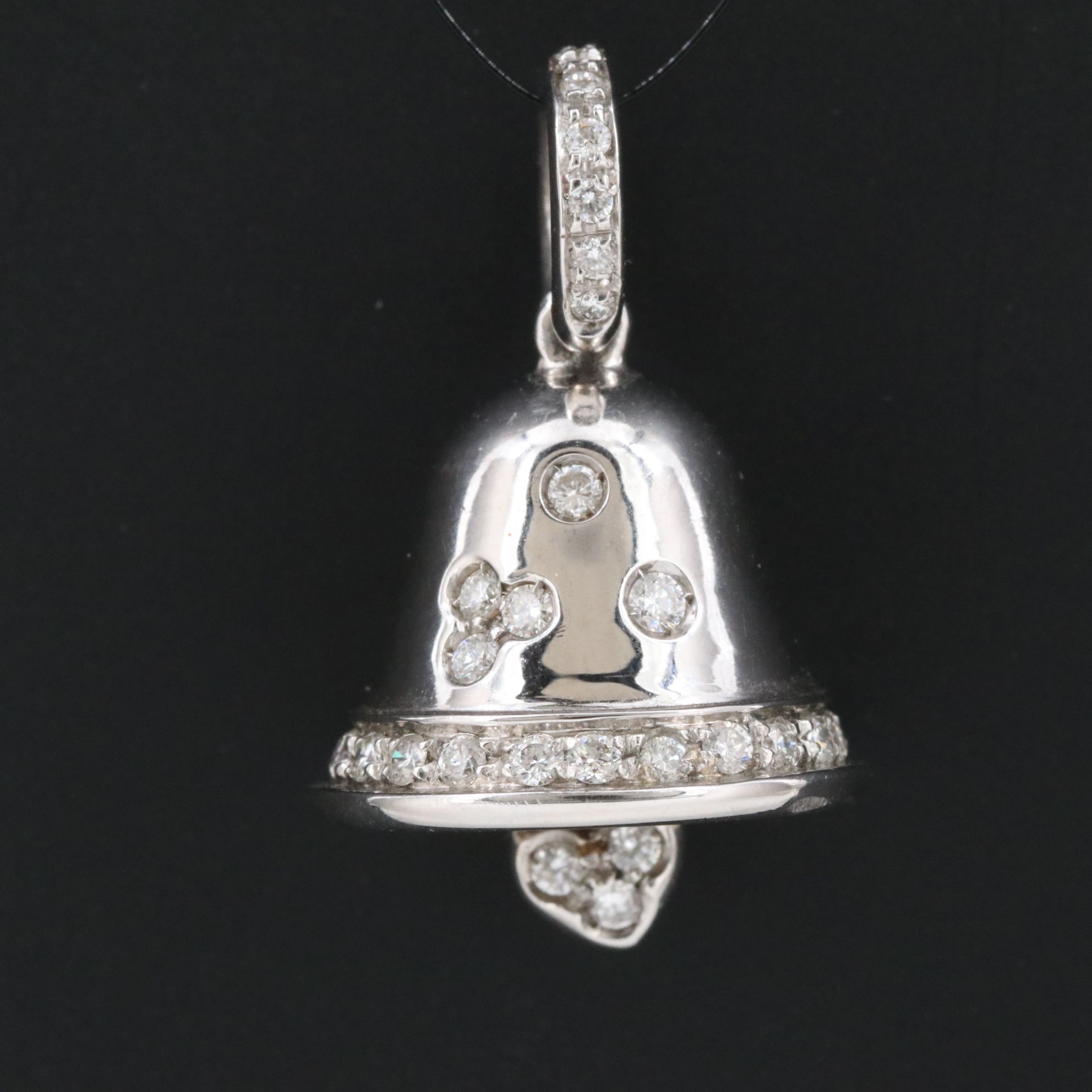 Aaron Basha 18K 0.38 CTW Diamond Bell Pendant