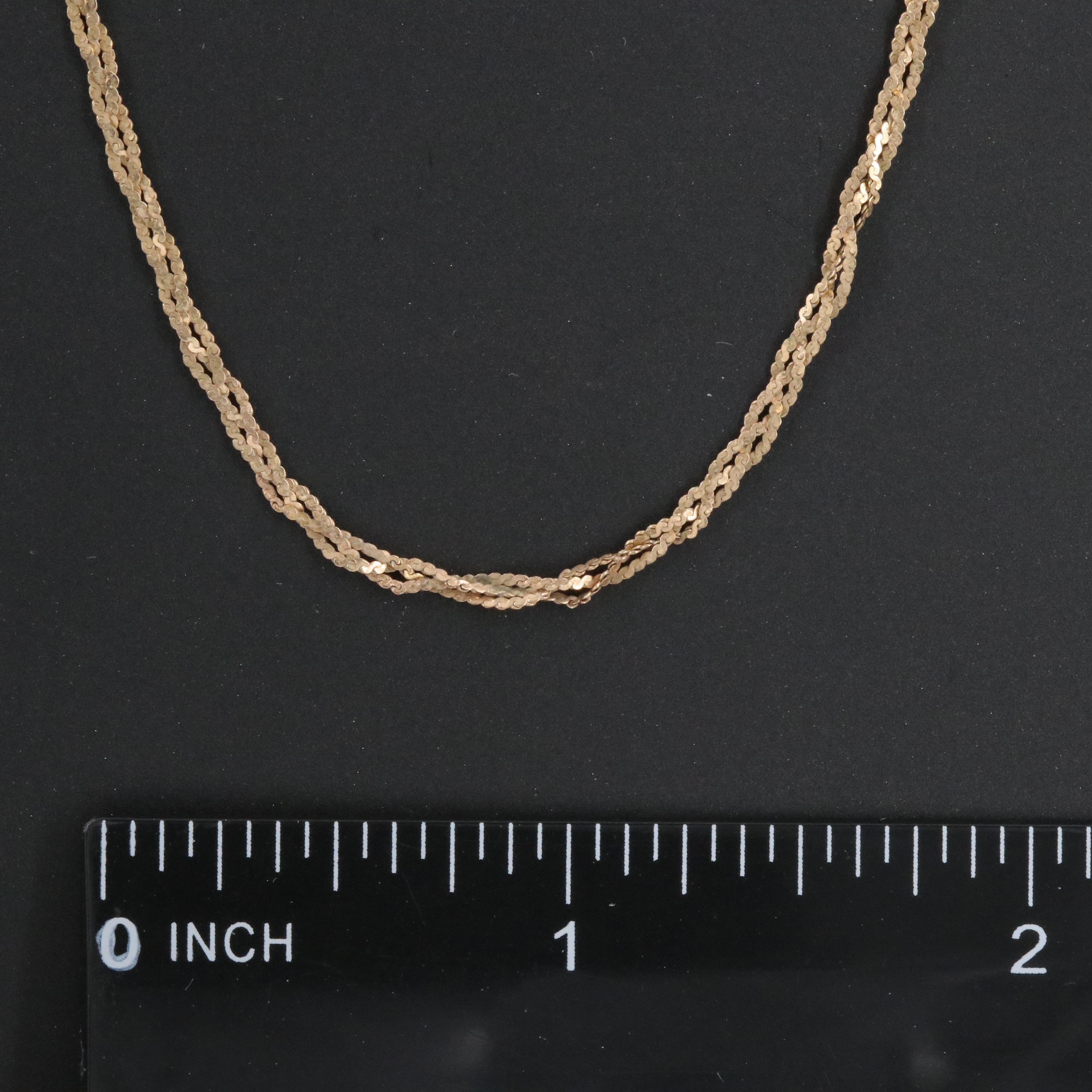 14K Braided Serpentine Chain Necklace