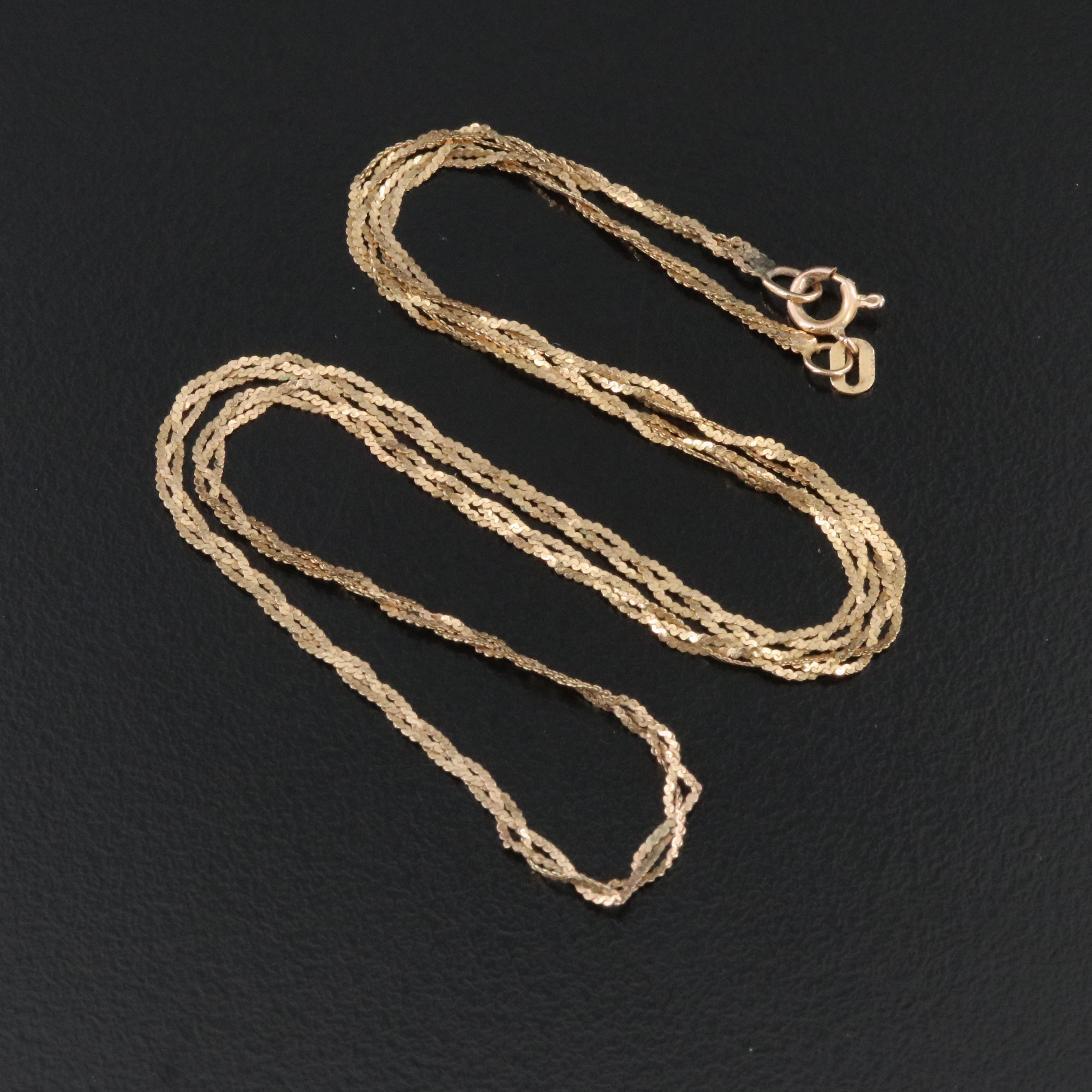 14K Braided Serpentine Chain Necklace