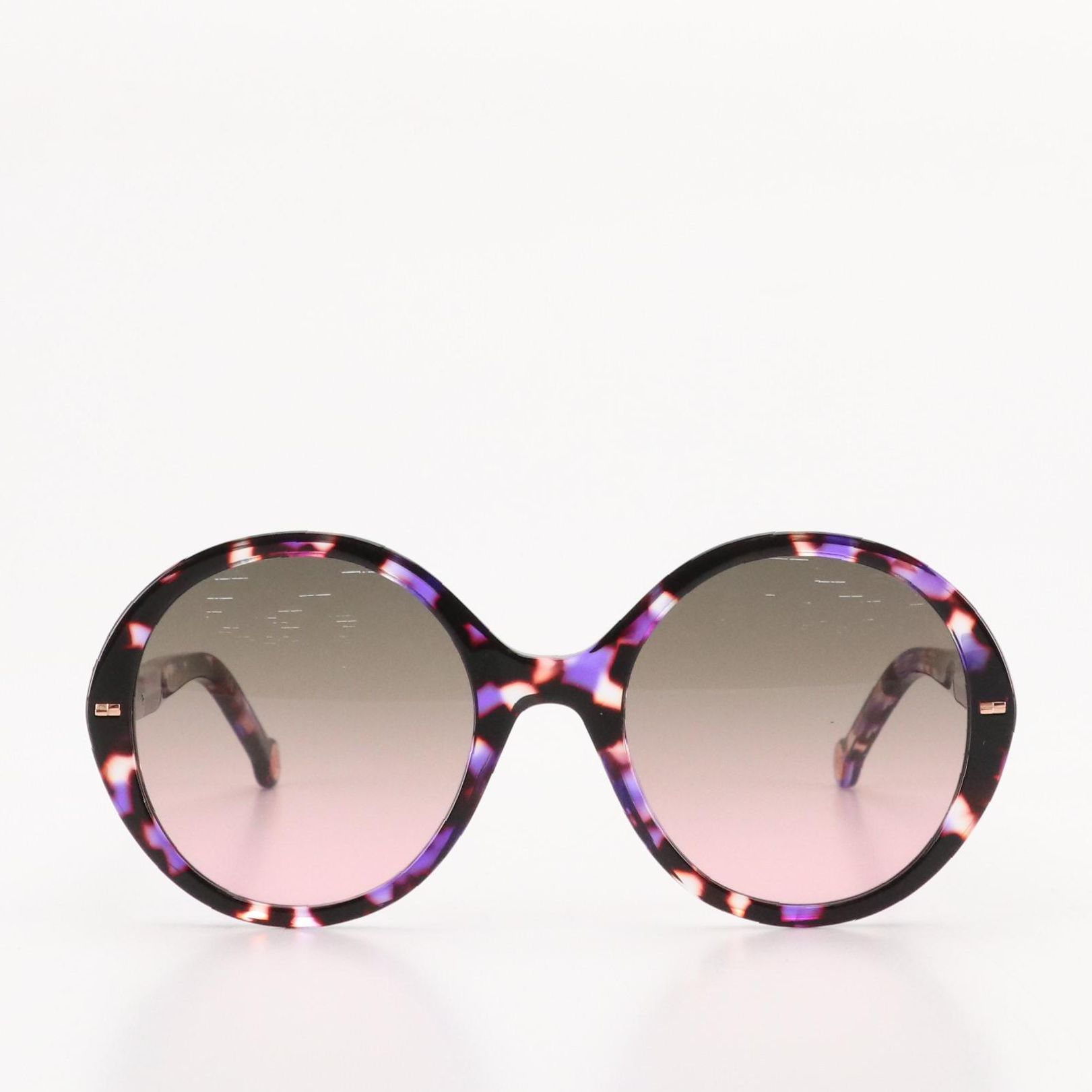 Carolina Herrera HER0177/S Violet Havana Round Oversized Sungalsses with Case