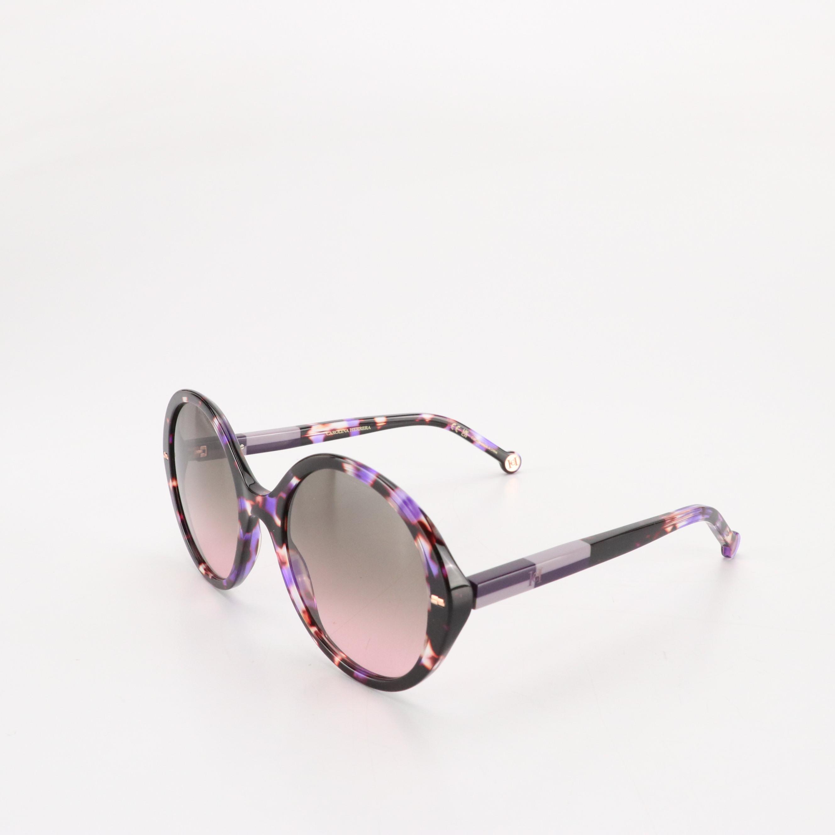 Carolina Herrera HER0177/S Violet Havana Round Oversized Sunglasses with Case