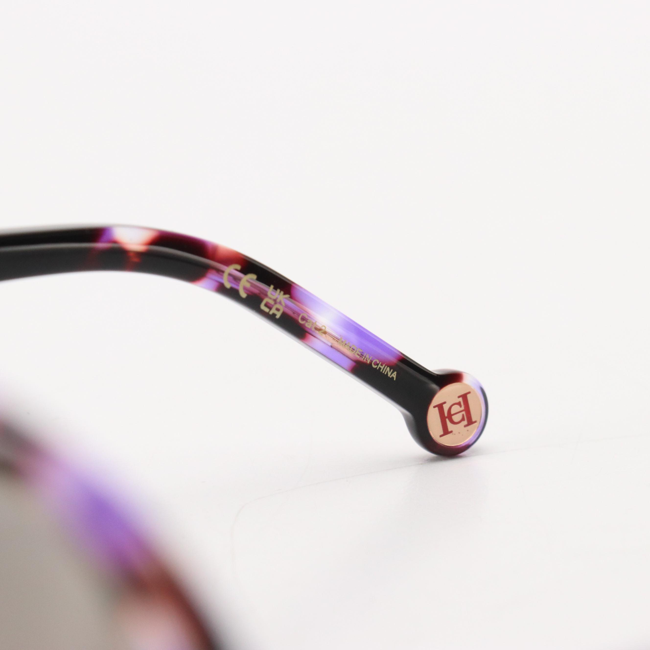 Carolina Herrera HER0177/S Violet Havana Round Oversized Sunglasses with Case