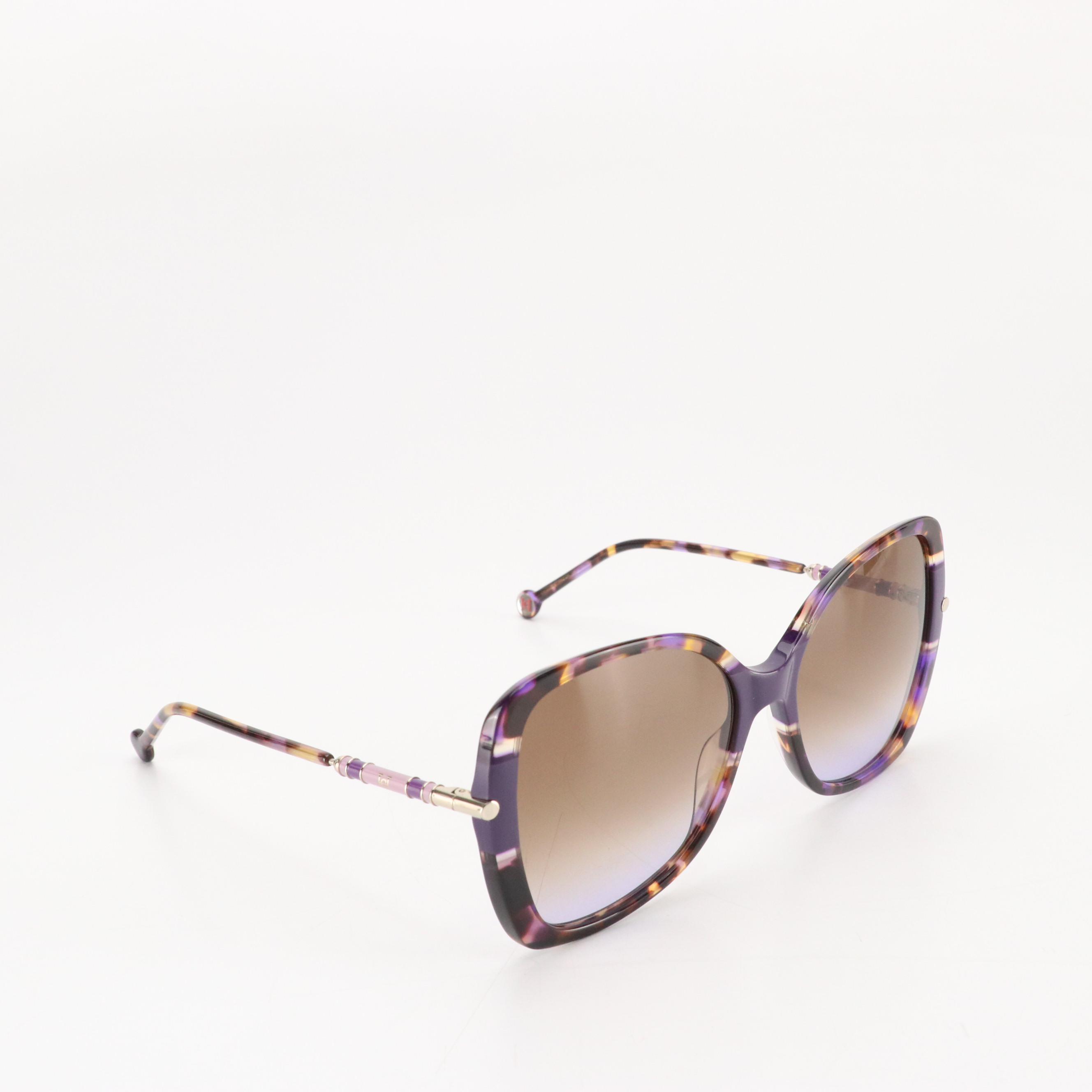 Carolina Herrera CH0025 Havana Butterfly Sunglasses with Case