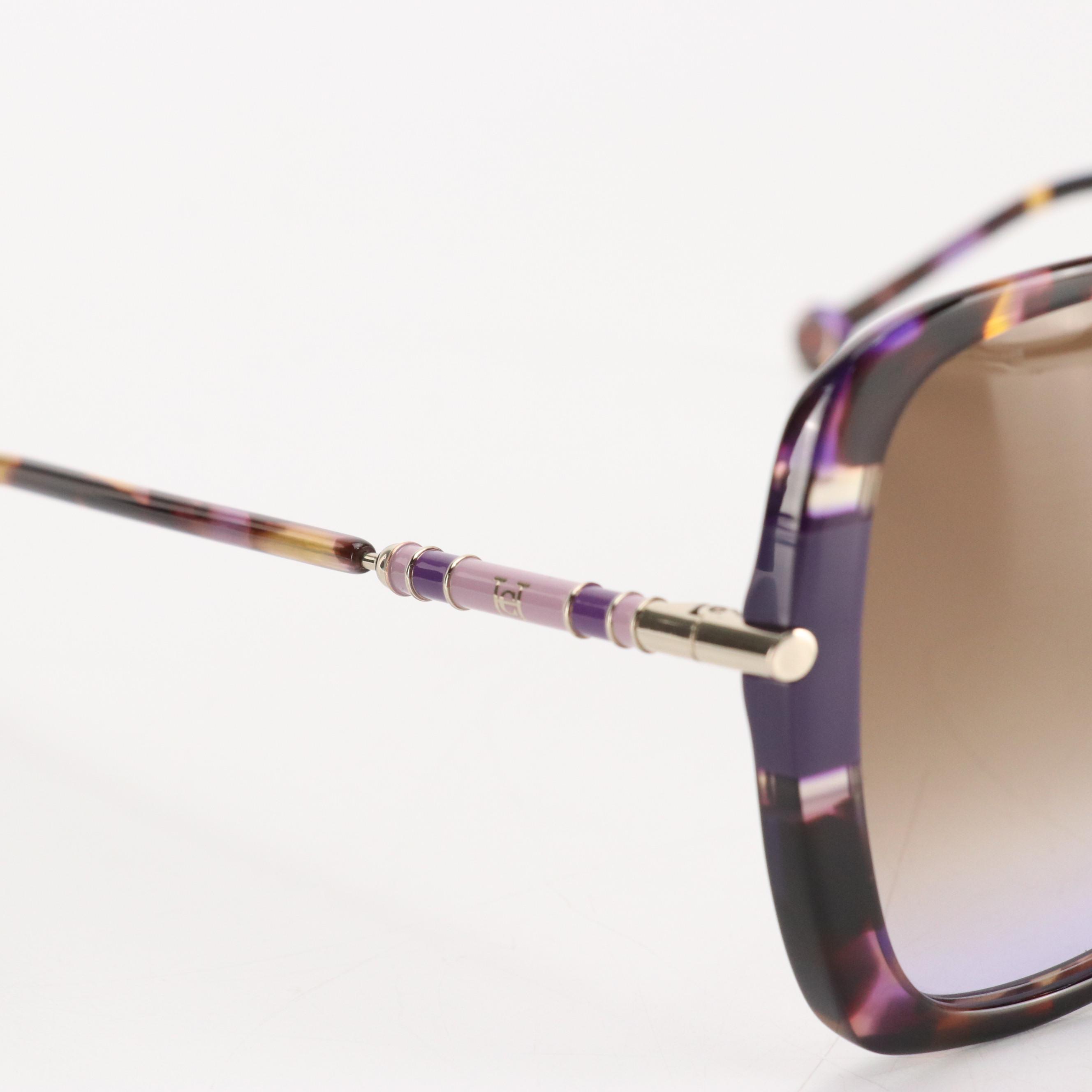 Carolina Herrera CH0025 Havana Butterfly Sunglasses with Case