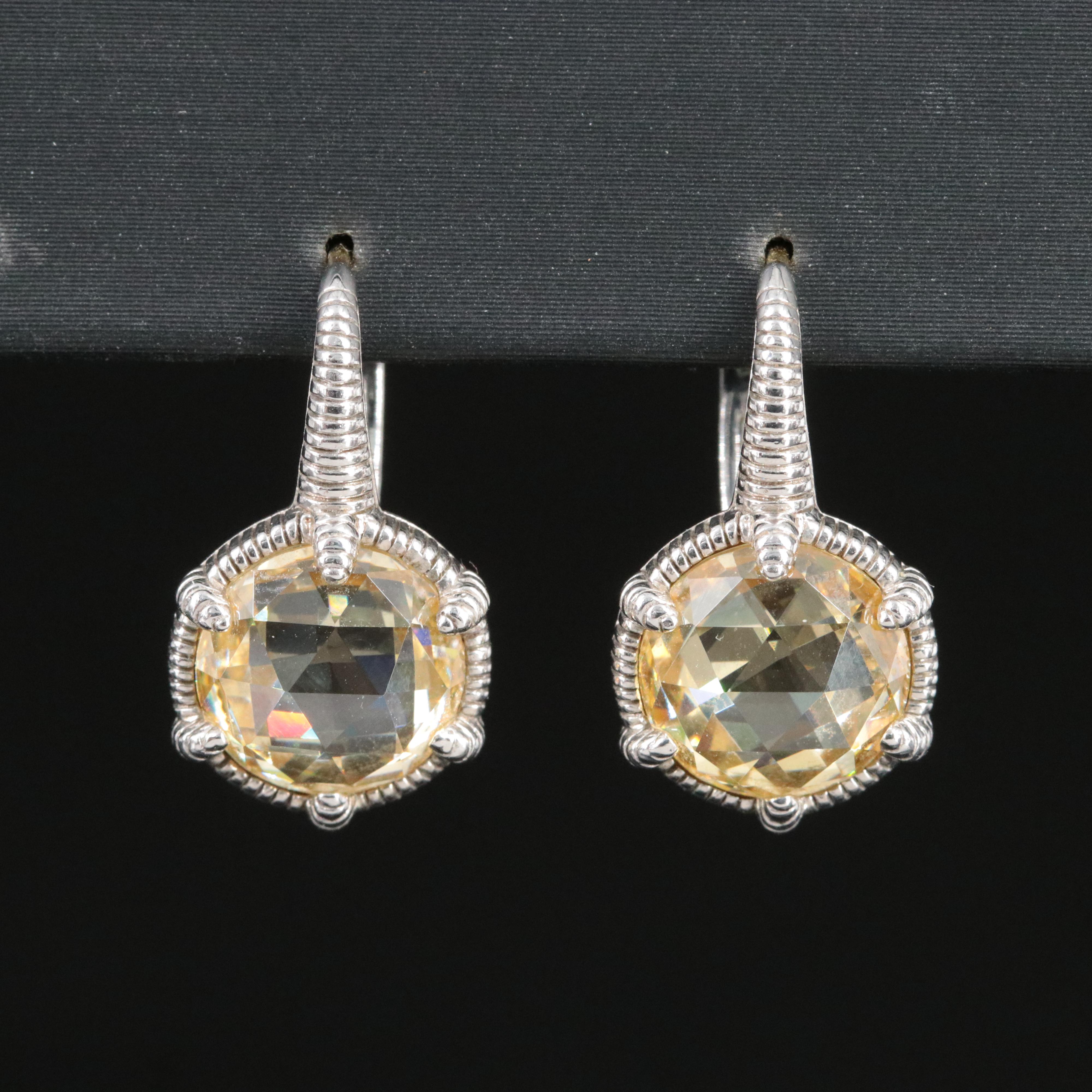 Judith Ripka Sterling 18K Cubic Zirconia Drop Earrings